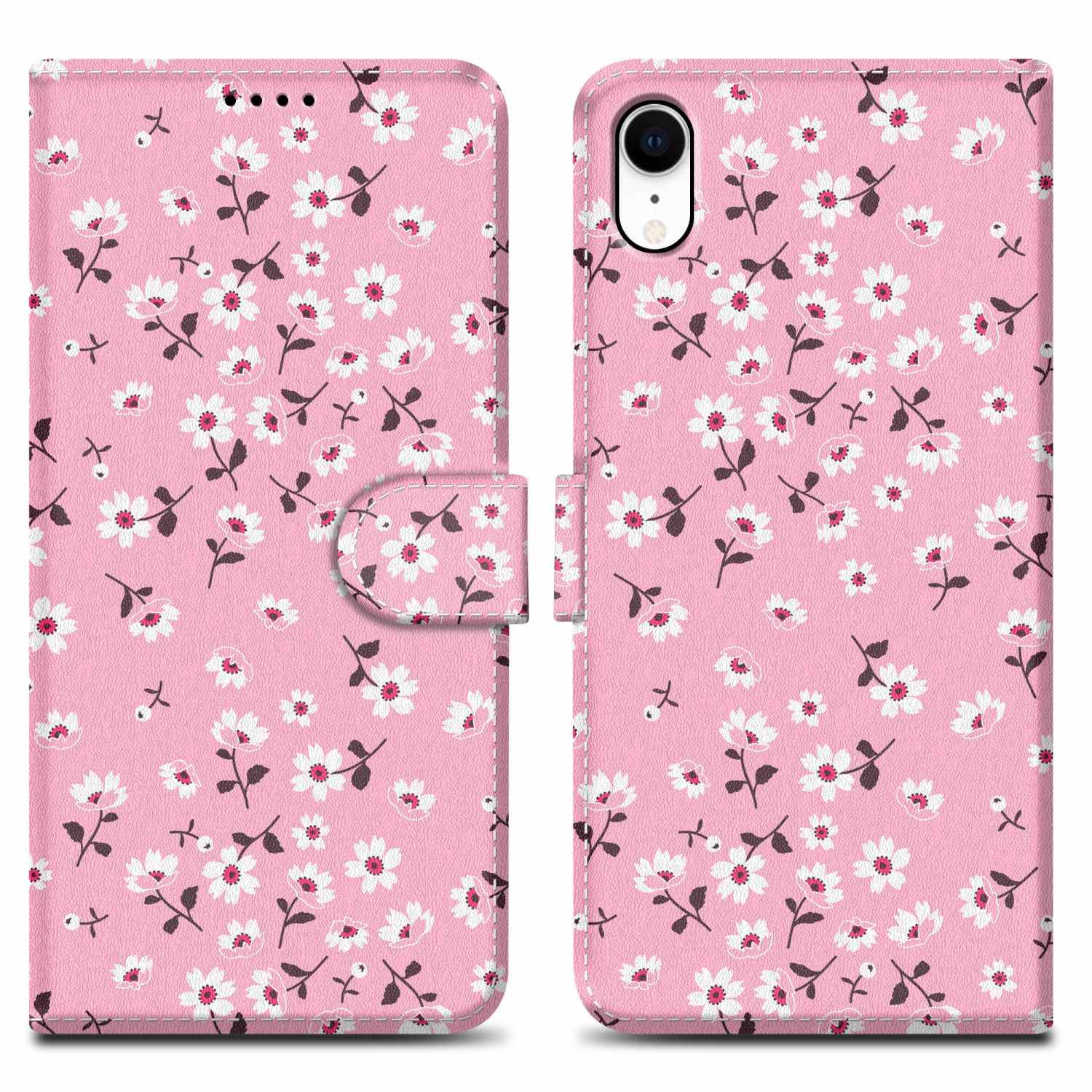 Cadorabo Schutzhülle für Apple iPhone XR Hülle Design Rosa Handyhülle Schutzhülle Etui Magnetisch Case Cover