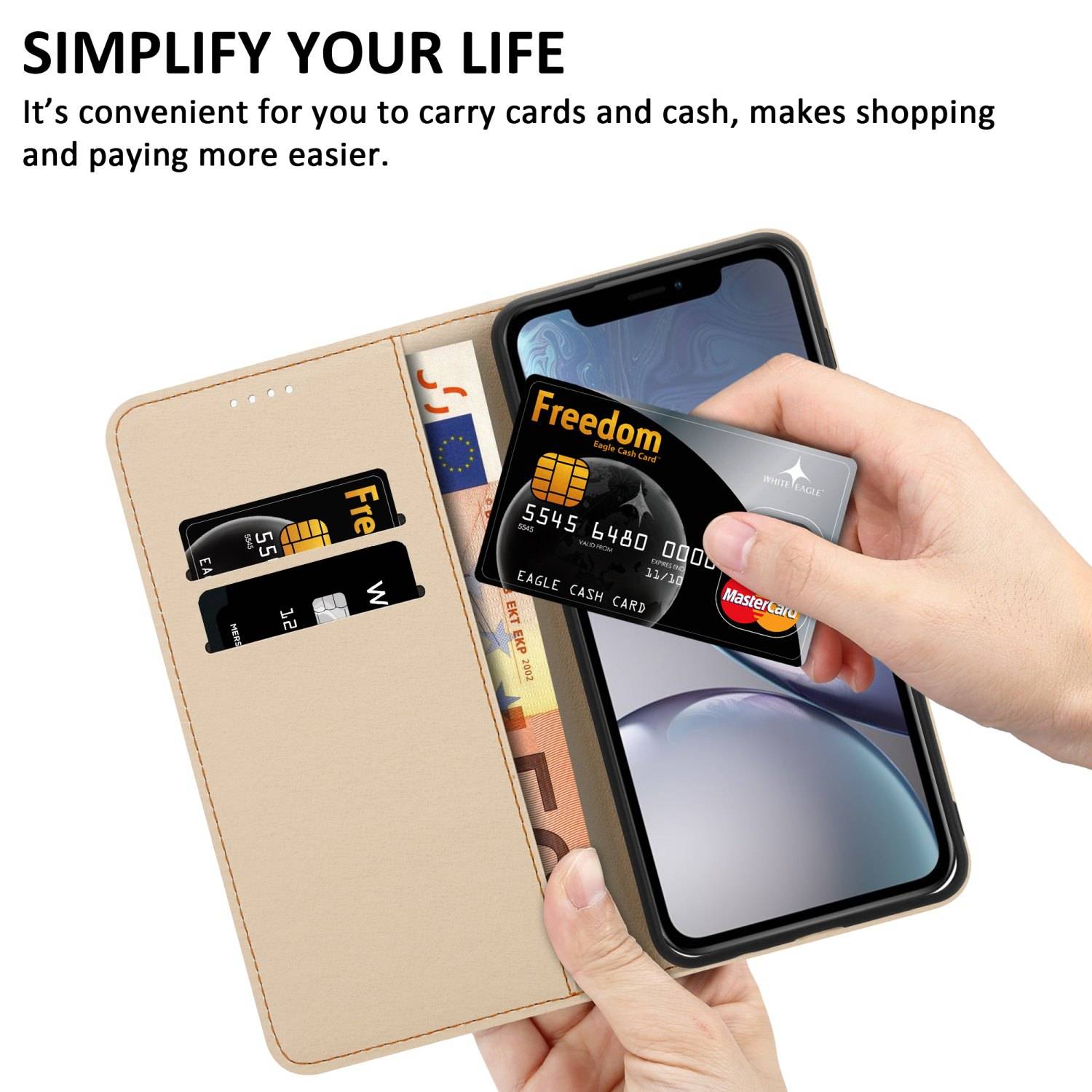 Cadorabo Schutzhülle für Apple iPhone XR Hülle Design Rosa Handyhülle Schutzhülle Etui Magnetisch Case Cover