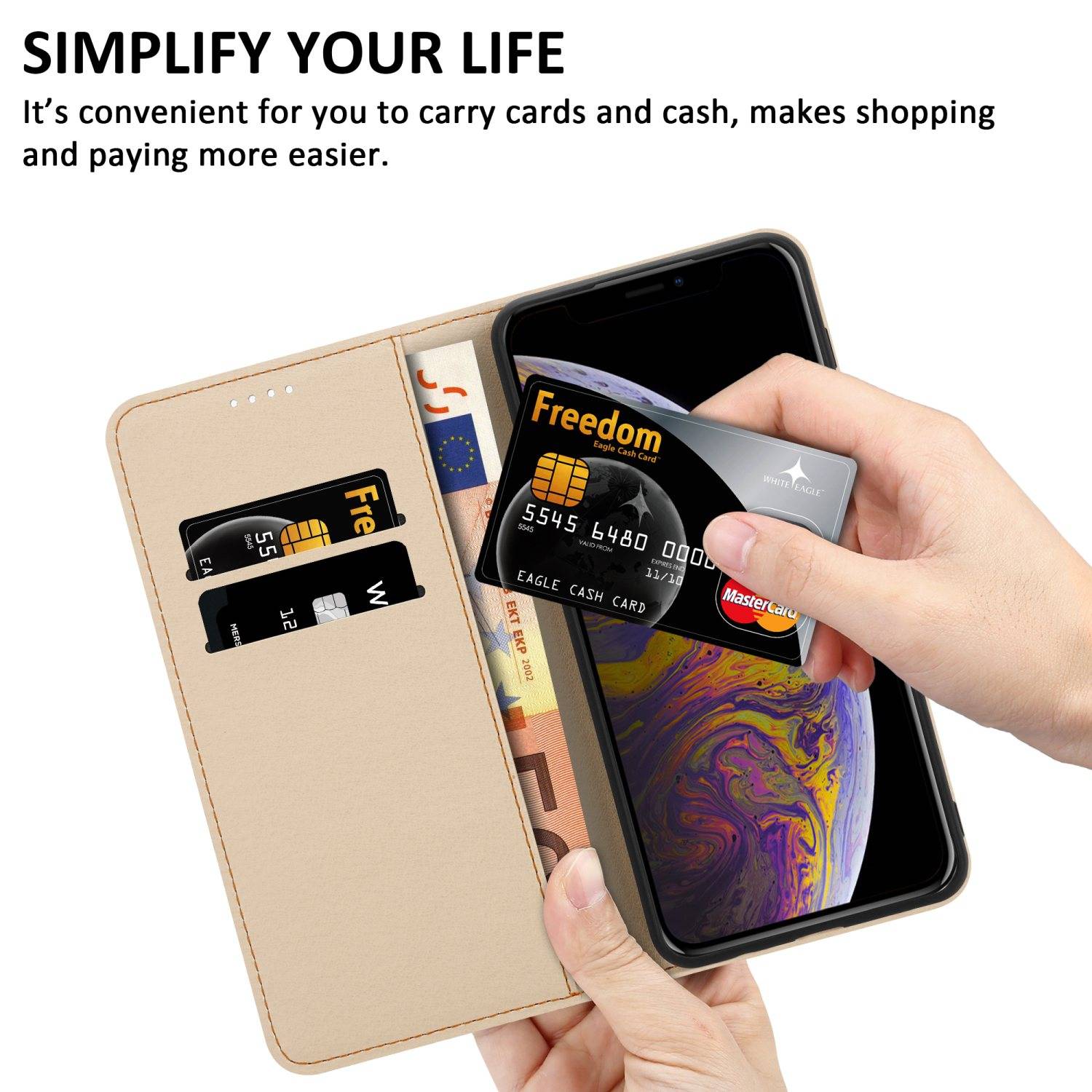 Cadorabo Schutzhülle für Apple iPhone X / XS Hülle Design Grüner Regenwald No.8 Handyhülle Schutzhülle Etui Magnetisch