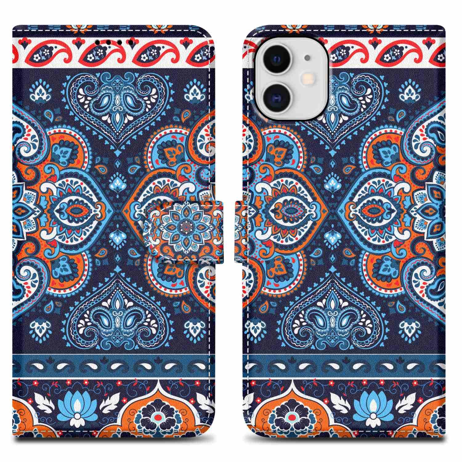 Cadorabo Schutzhülle für Apple iPhone 11 Hülle Design Blau Handyhülle Schutzhülle Etui Magnetisch Case Cover