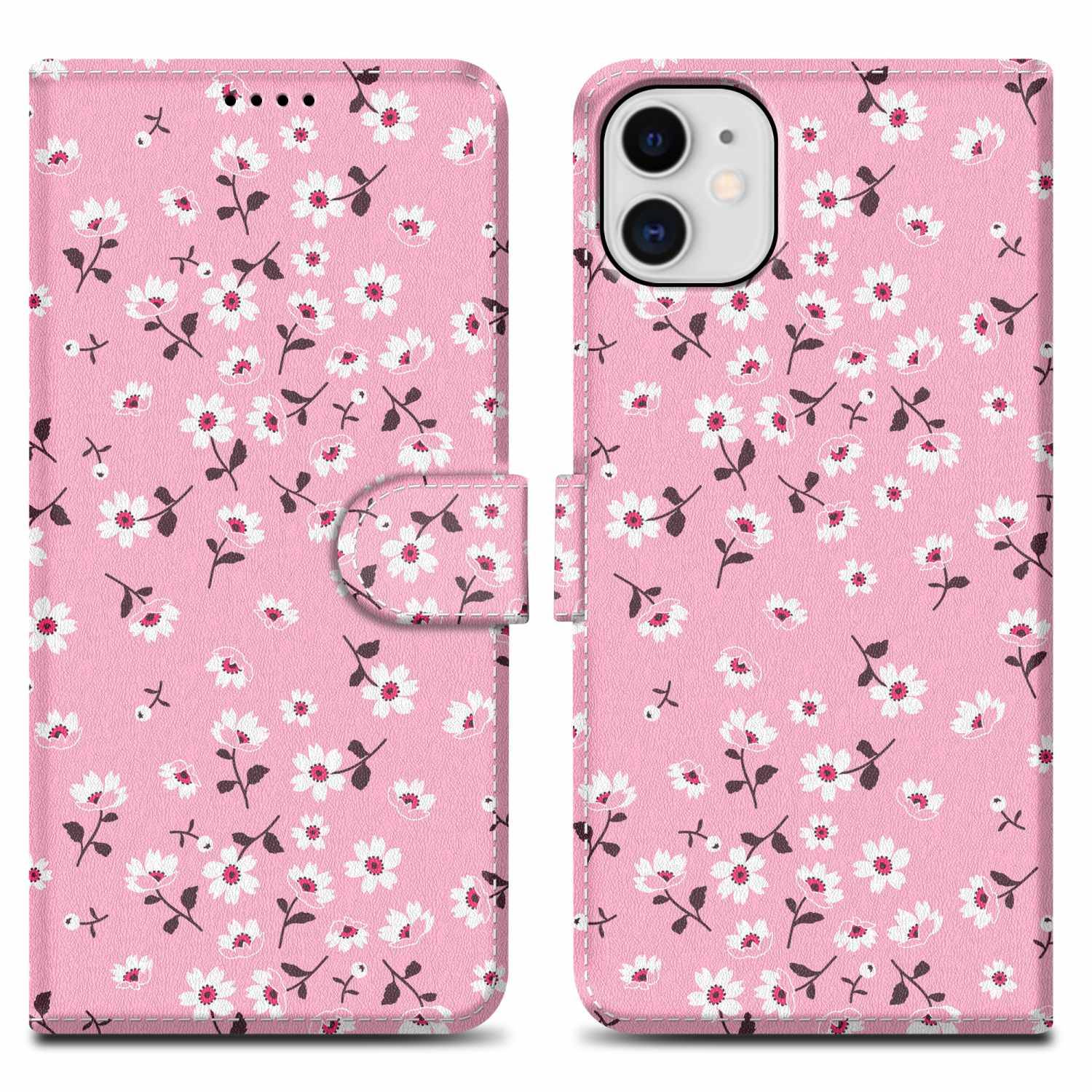 Cadorabo Schutzhülle für Apple iPhone 11 Hülle Design Rosa Handyhülle Schutzhülle Etui Magnetisch Case Cover
