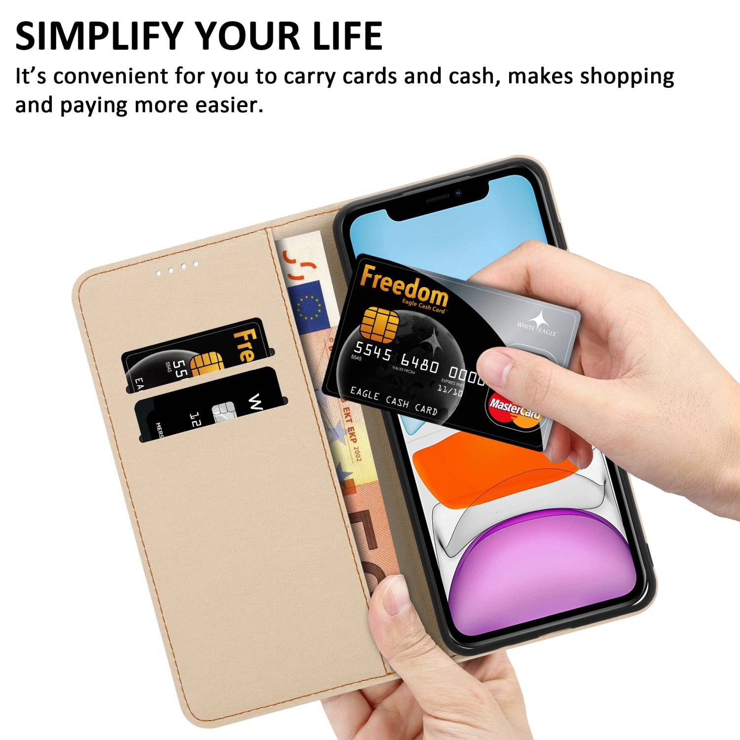 Cadorabo Schutzhülle für Apple iPhone 11 Hülle Design Schwarz Handyhülle Schutzhülle Etui Magnetisch Case Cover