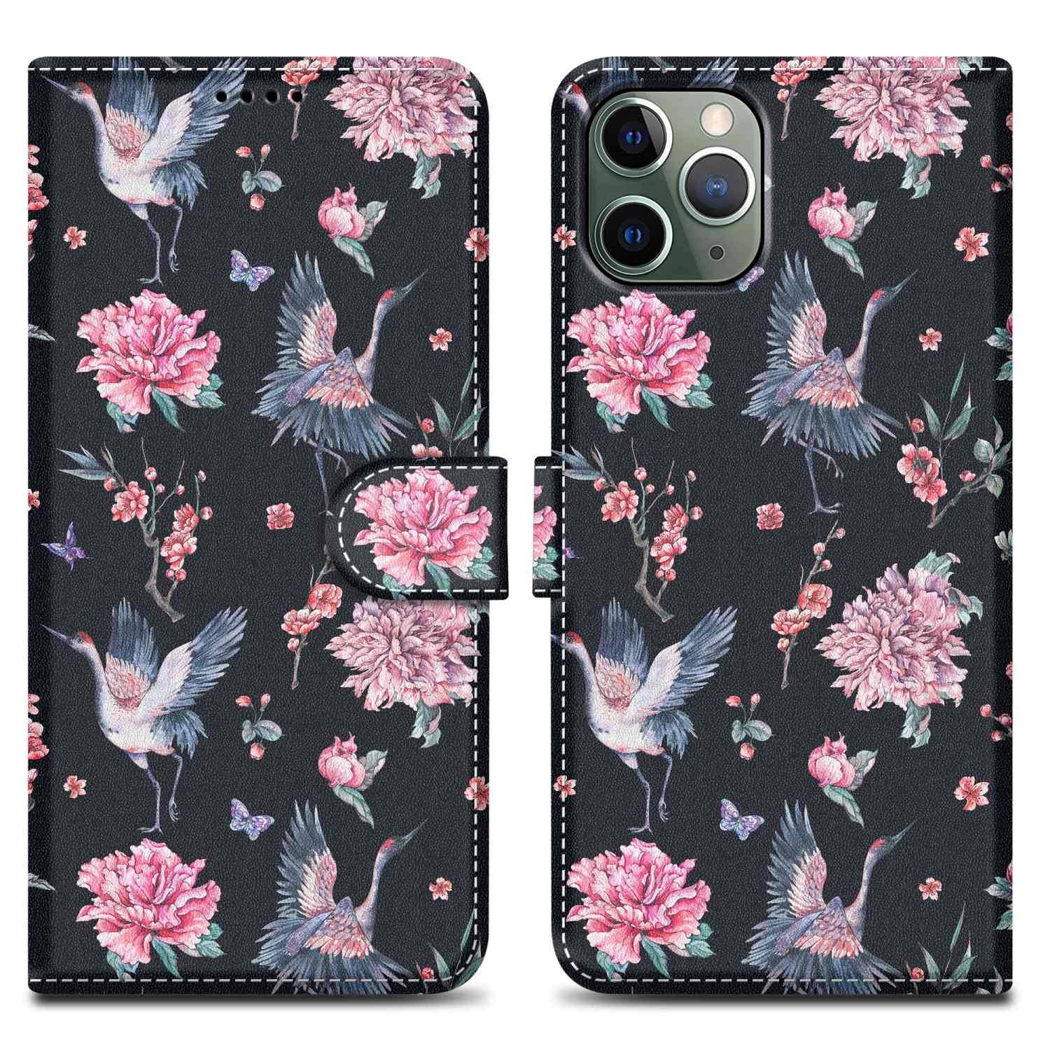 Cadorabo Schutzhülle für Apple iPhone 11 PRO Hülle Design Schwarz Handyhülle Schutzhülle Etui Magnetisch Case Cover