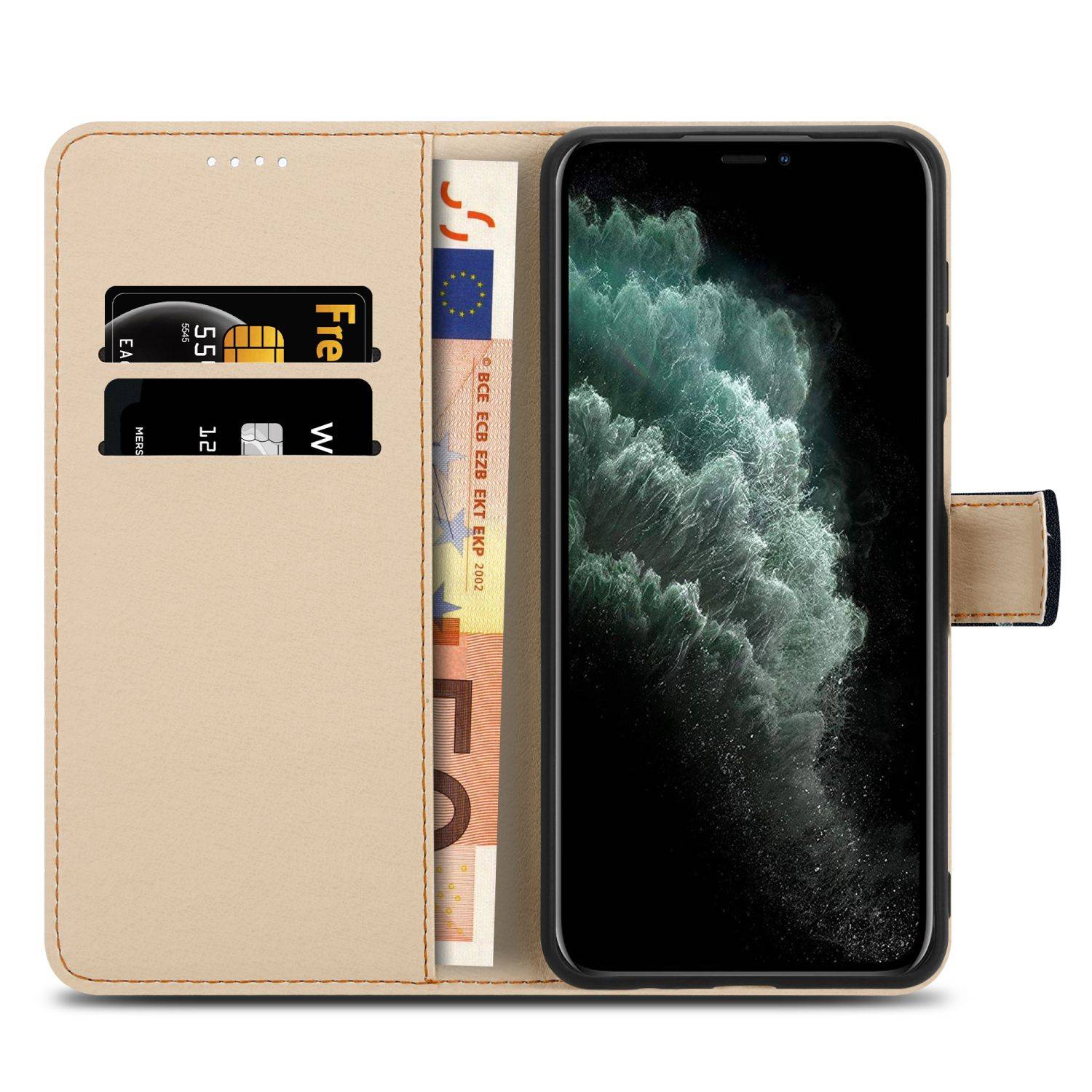 Cadorabo Schutzhülle für Apple iPhone 11 PRO Hülle Design Schwarz Handyhülle Schutzhülle Etui Magnetisch Case Cover