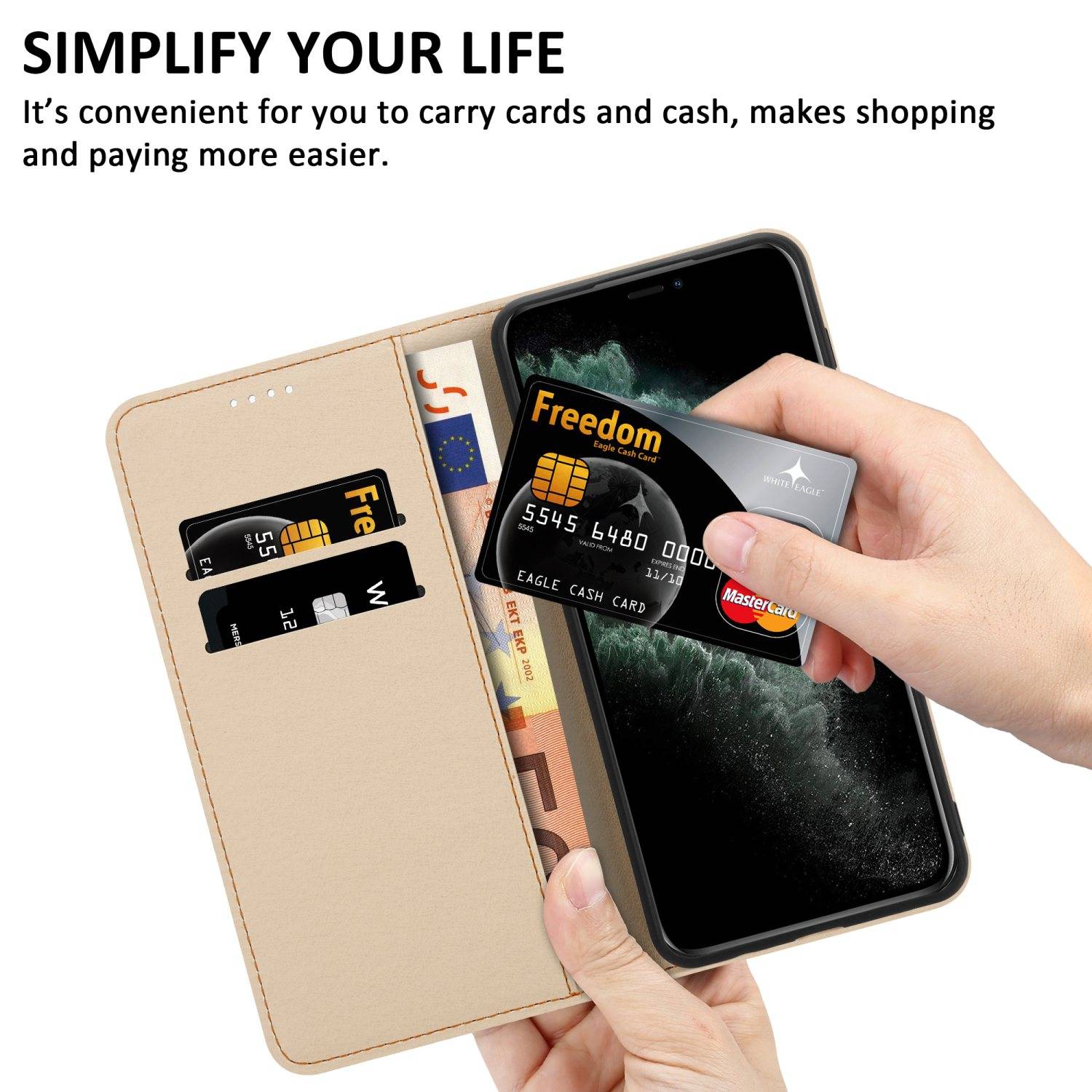 Cadorabo Schutzhülle für Apple iPhone 11 PRO MAX Hülle Design Blau Handyhülle Schutzhülle Etui Magnetisch Case Cover