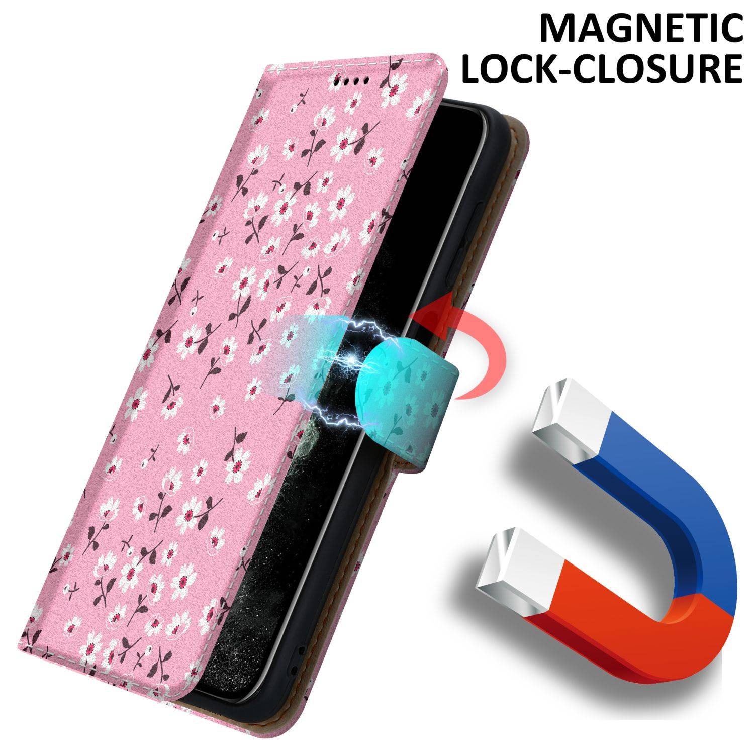 Cadorabo Schutzhülle für Apple iPhone 11 PRO MAX Hülle Design Rosa Handyhülle Schutzhülle Etui Magnetisch Case Cover