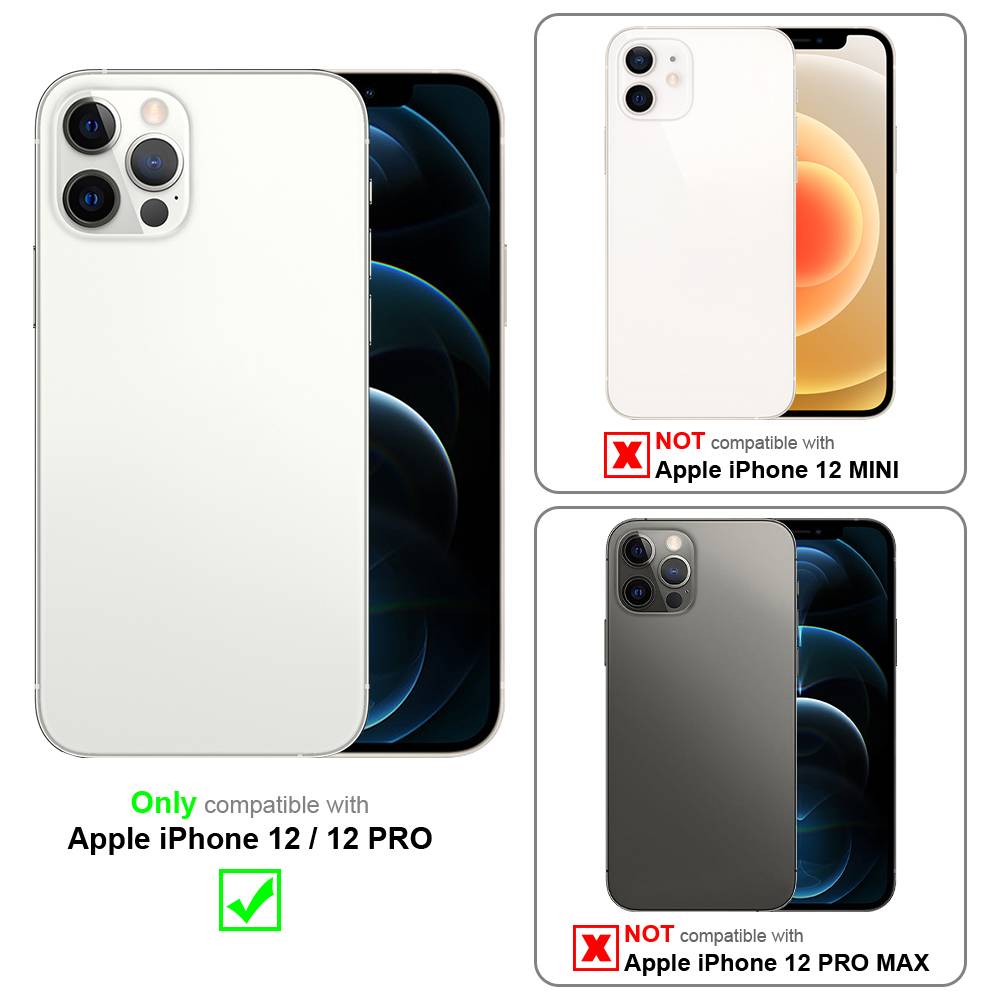 Cadorabo Schutzhülle für Apple iPhone 12 / 12 PRO Hülle Design Lila Handyhülle Schutzhülle Etui Magnetisch Case Cover