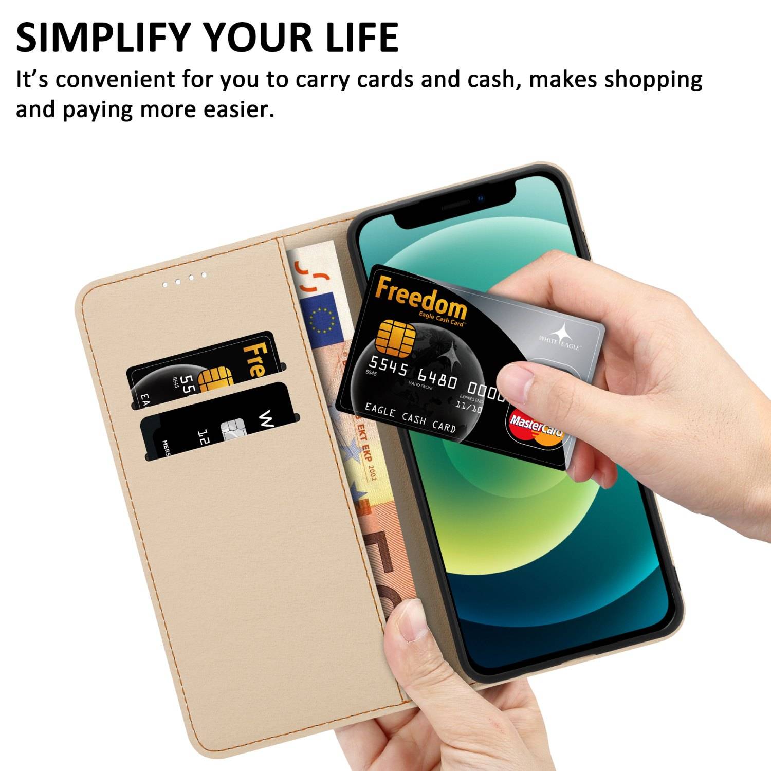 Cadorabo Schutzhülle für Apple iPhone 12 MINI Hülle Design Schwarz Handyhülle Schutzhülle Etui Magnetisch Case Cover