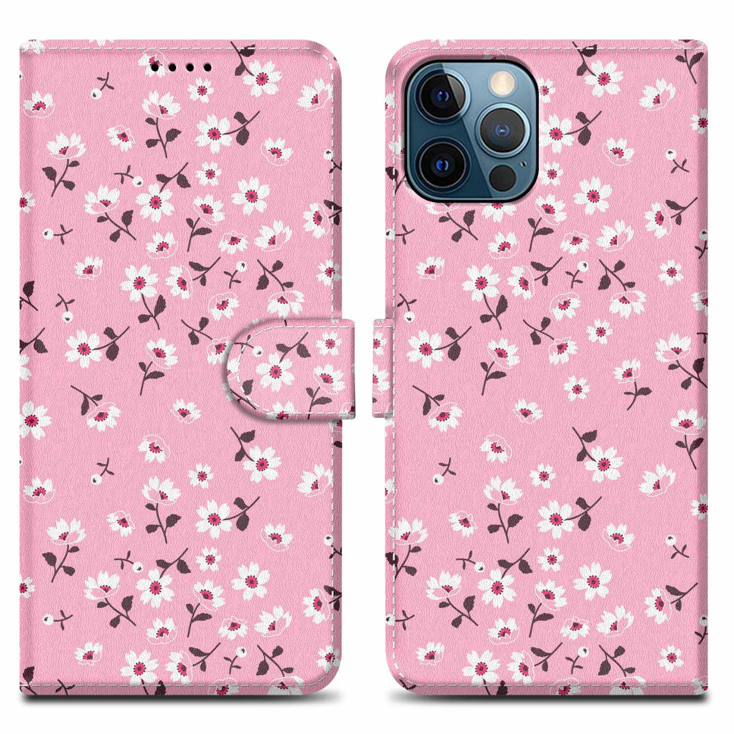 Cadorabo Schutzhülle für Apple iPhone 12 PRO MAX Hülle Design Rosa Handyhülle Schutzhülle Etui Magnetisch Case Cover