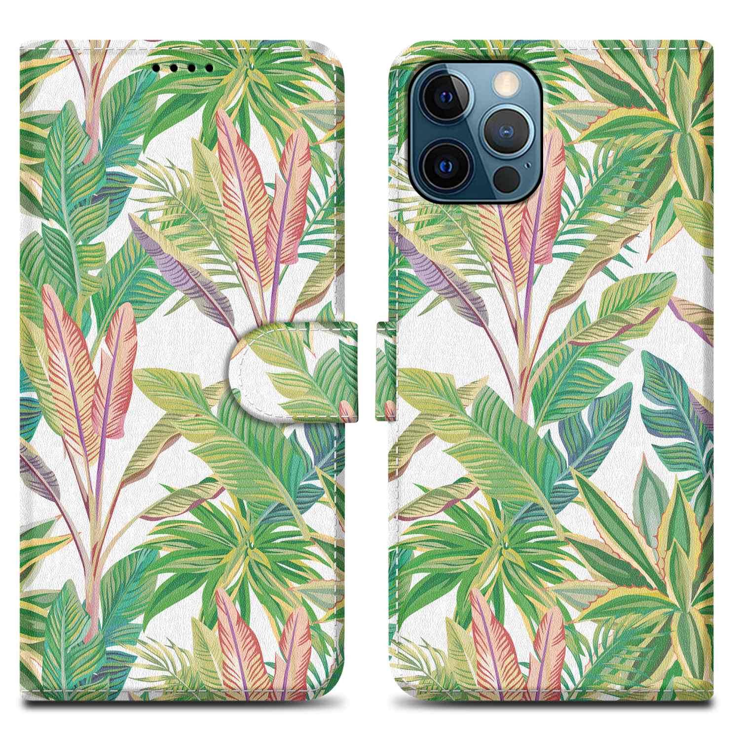 Cadorabo Schutzhülle für Apple iPhone 13 PRO Hülle Design Grüner Regenwald No.8 Handyhülle Schutzhülle Etui Magnetisch