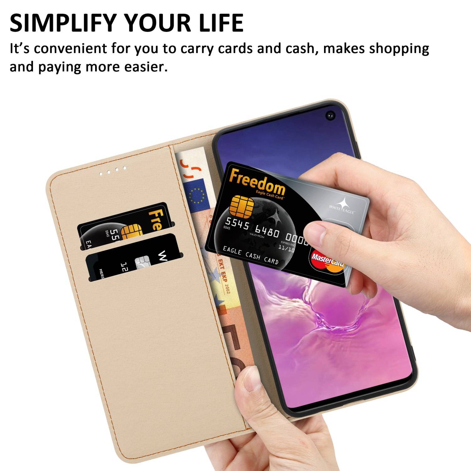 Cadorabo Schutzhülle für Samsung Galaxy S10 4G Hülle Design Rosa Handyhülle Schutzhülle Etui Magnetisch Case Cover