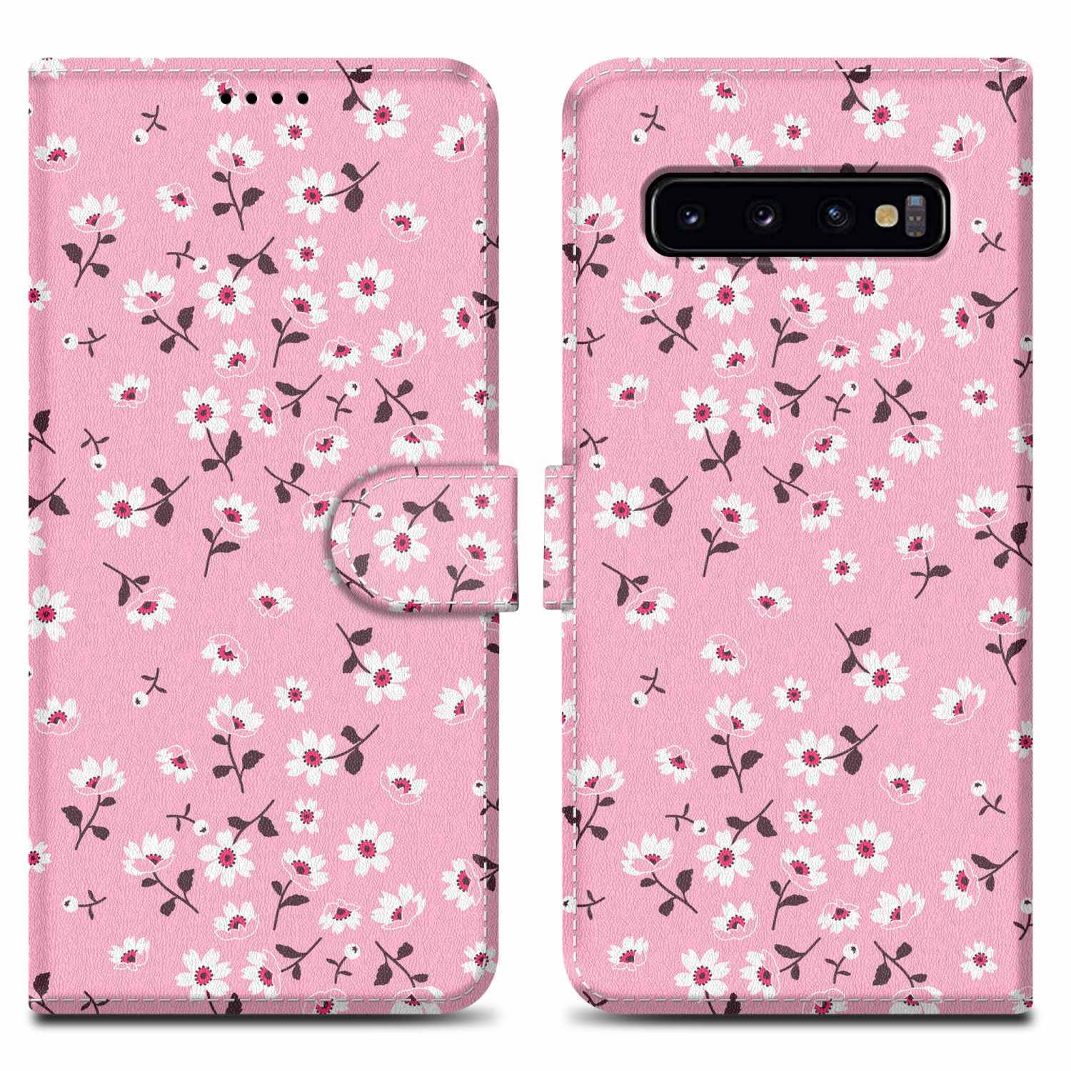 Cadorabo Schutzhülle für Samsung Galaxy S10 PLUS Hülle Design Rosa Handyhülle Schutzhülle Etui Magnetisch Case Cover