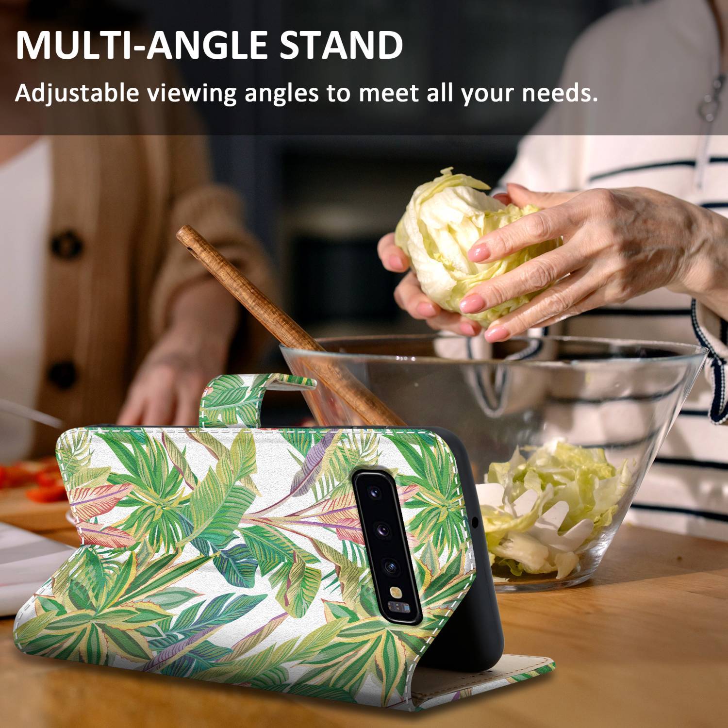 Cadorabo Schutzhülle für Samsung Galaxy S10 PLUS Hülle Design Grüner Regenwald No.8 Handyhülle Schutzhülle Etui