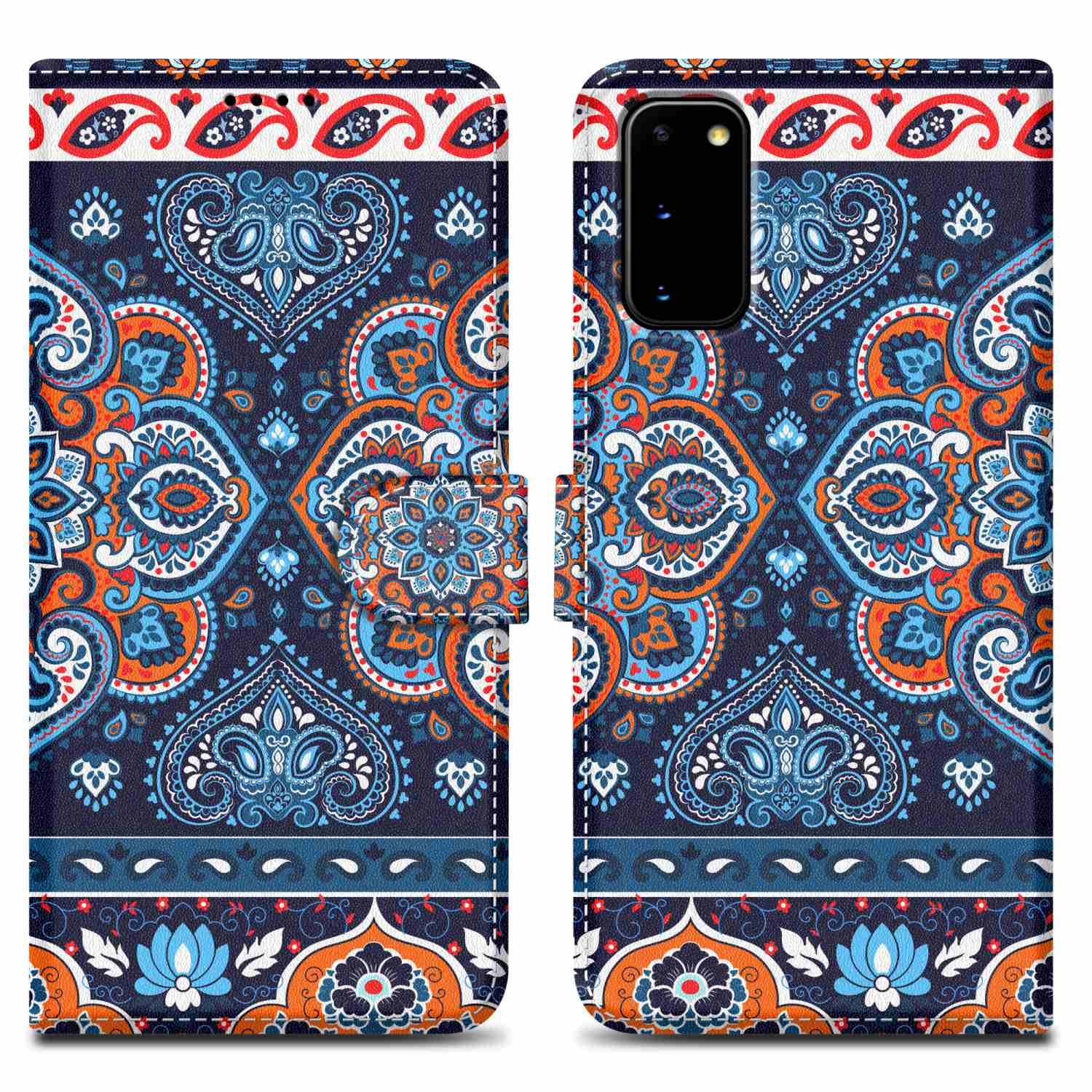Cadorabo Schutzhülle für Samsung Galaxy S20 Hülle Design Blau Handyhülle Schutzhülle Etui Magnetisch Case Cover
