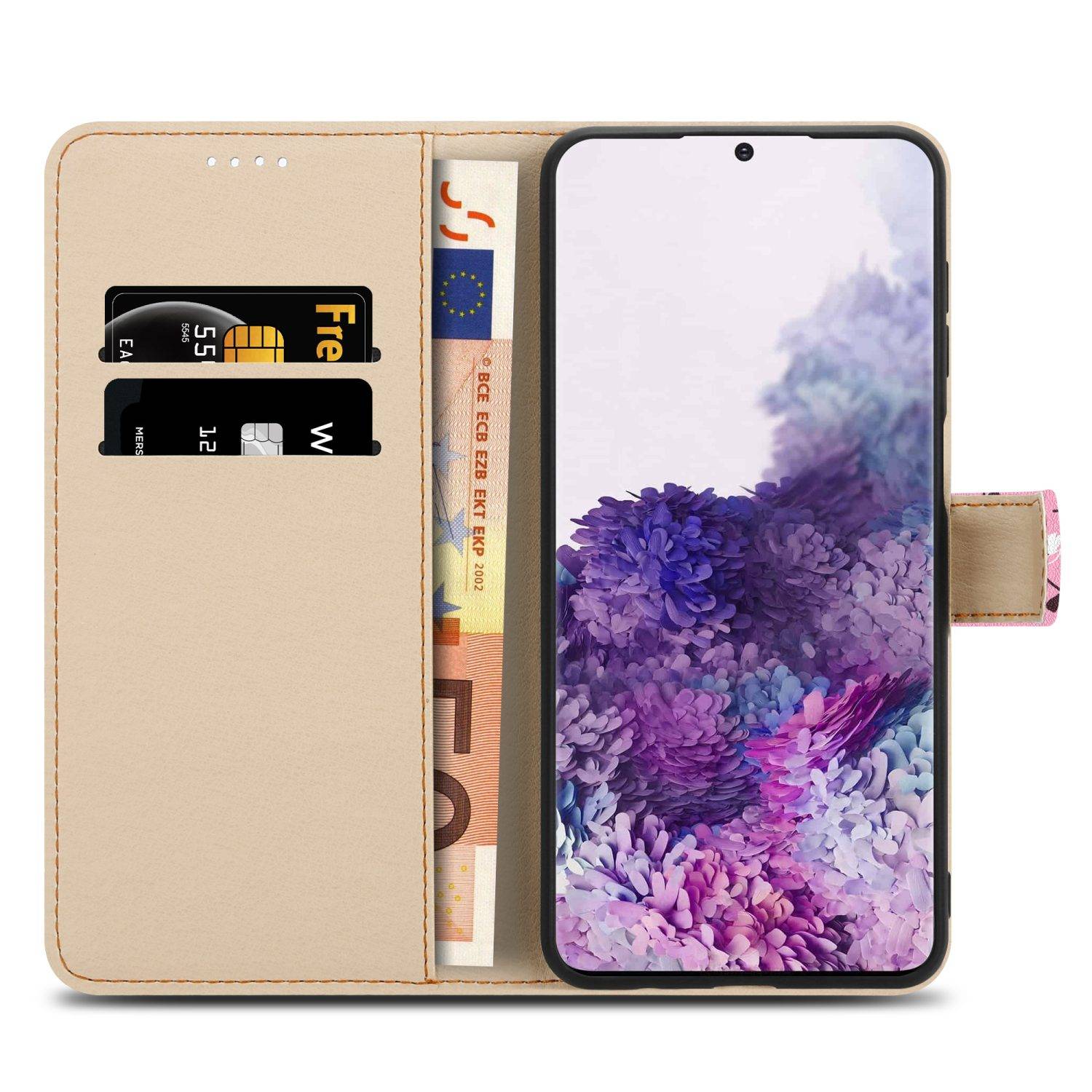 Cadorabo Schutzhülle für Samsung Galaxy S20 Hülle Design Rosa Handyhülle Schutzhülle Etui Magnetisch Case Cover