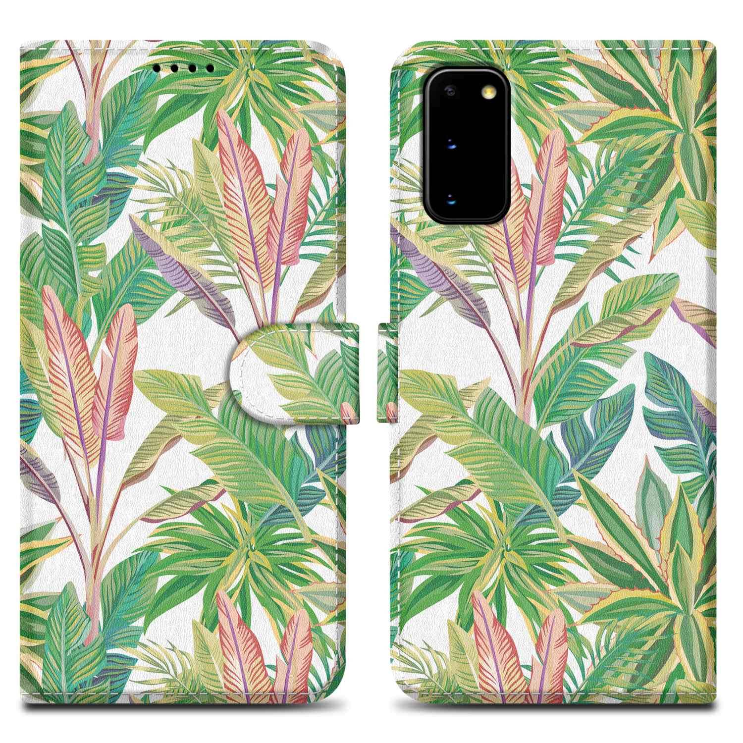 Cadorabo Schutzhülle für Samsung Galaxy S20 Hülle Design Grüner Regenwald No.8 Handyhülle Schutzhülle Etui Magnetisch
