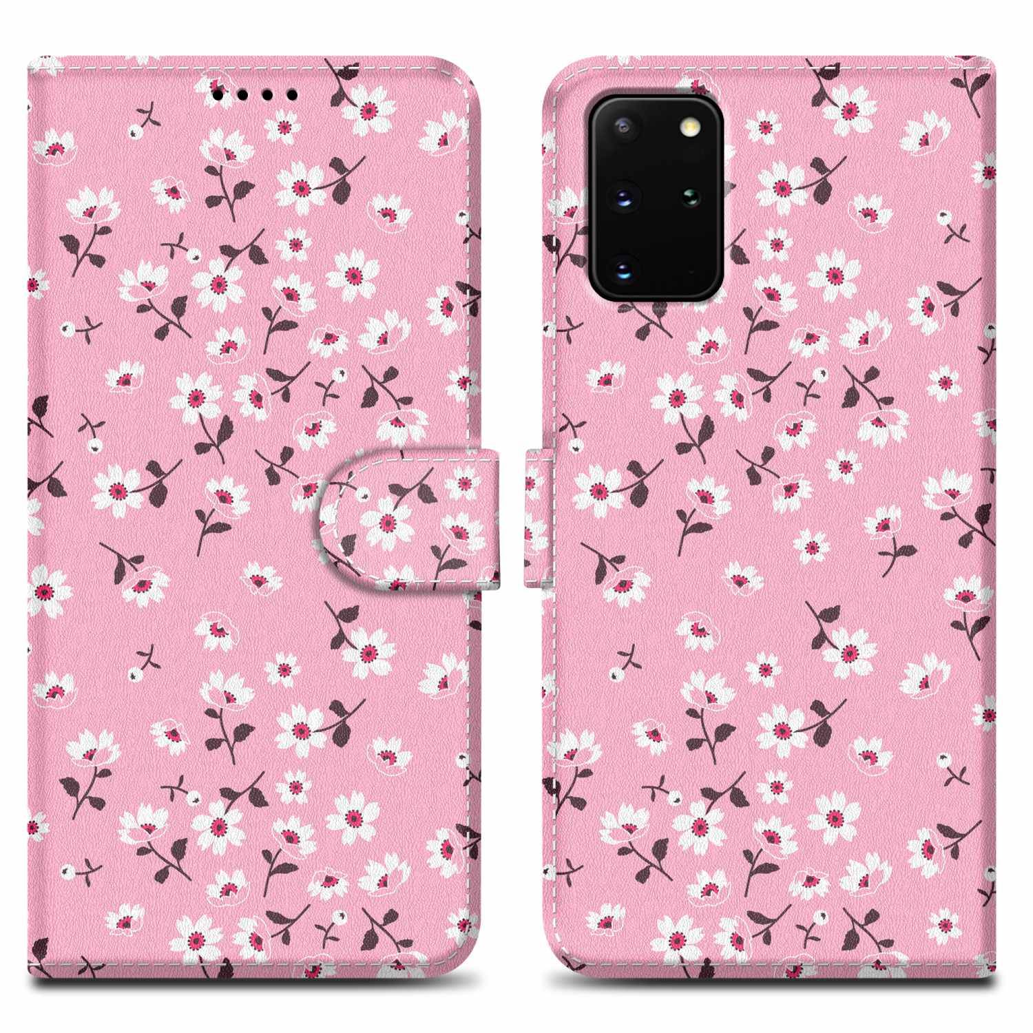 Cadorabo Schutzhülle für Samsung Galaxy S20 PLUS Hülle Design Rosa Handyhülle Schutzhülle Etui Magnetisch Case Cover