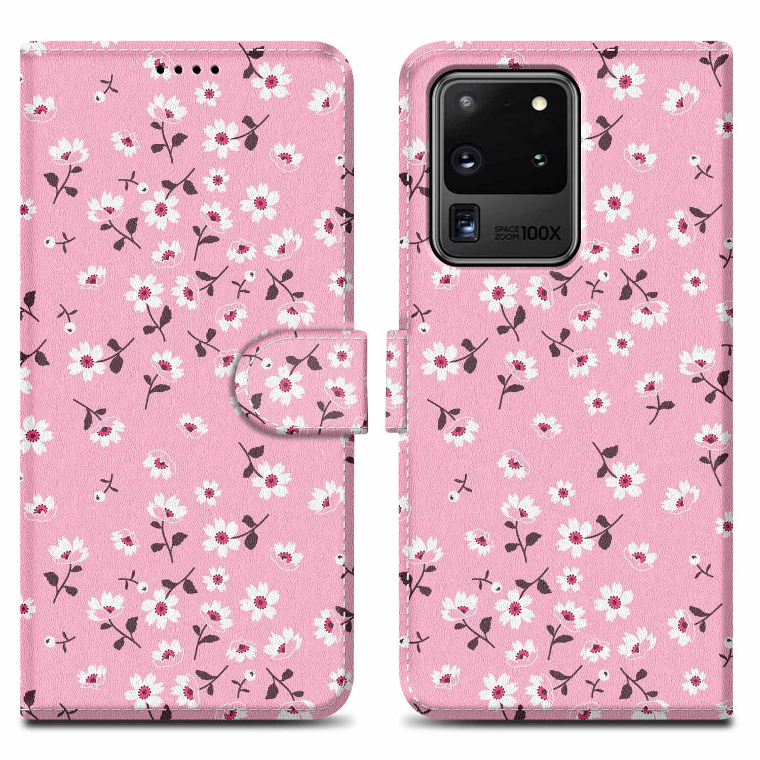 Cadorabo Schutzhülle für Samsung Galaxy S20 ULTRA Hülle Design Rosa Handyhülle Schutzhülle Etui Magnetisch Case Cover