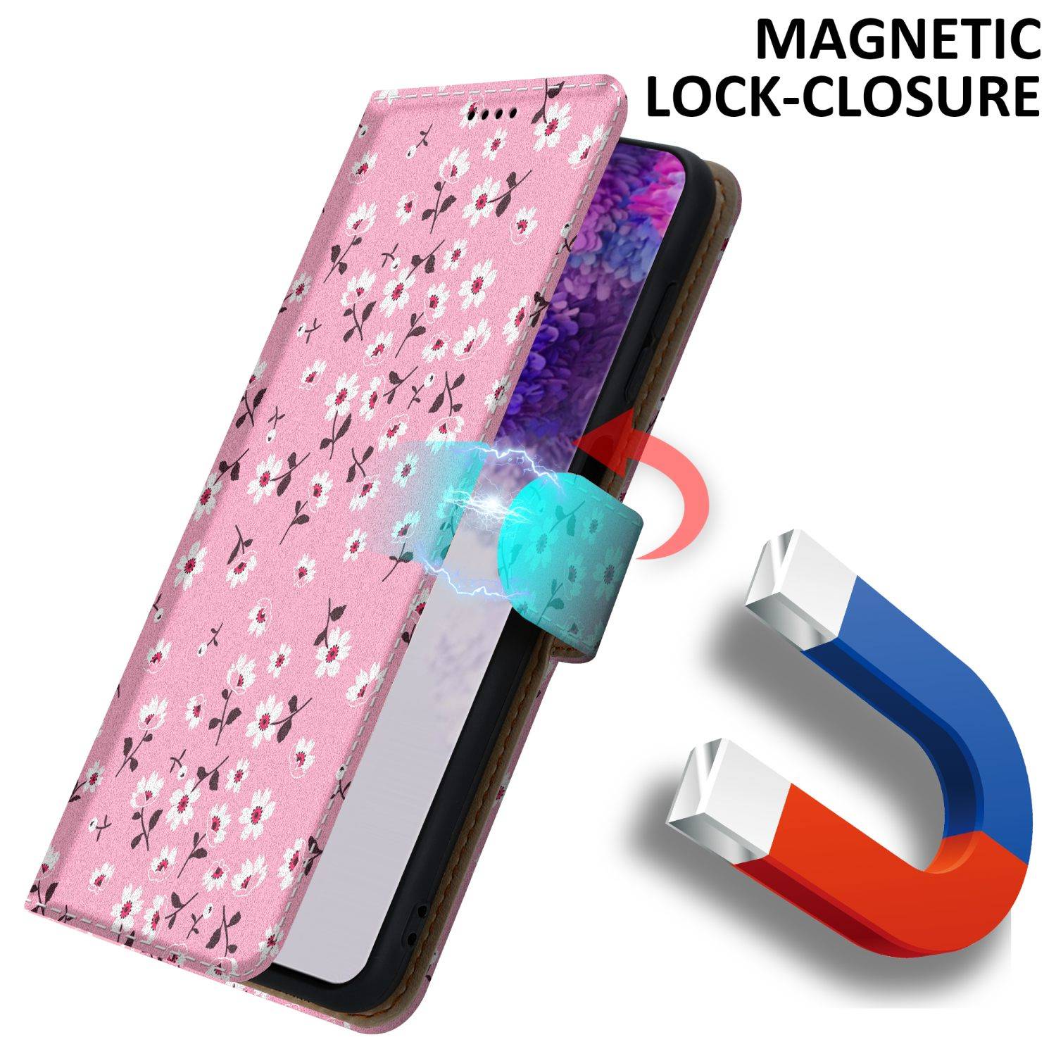 Cadorabo Schutzhülle für Samsung Galaxy S20 ULTRA Hülle Design Rosa Handyhülle Schutzhülle Etui Magnetisch Case Cover