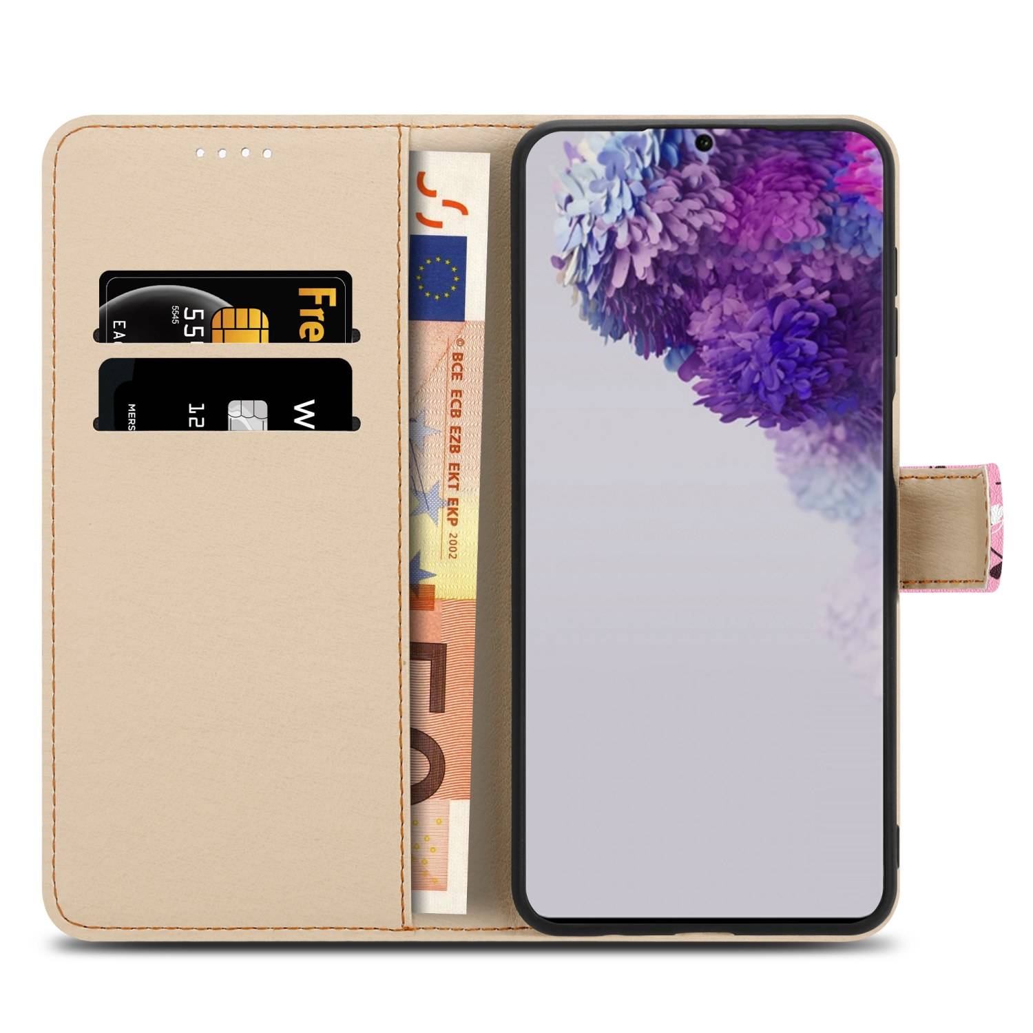 Cadorabo Schutzhülle für Samsung Galaxy S20 ULTRA Hülle Design Rosa Handyhülle Schutzhülle Etui Magnetisch Case Cover