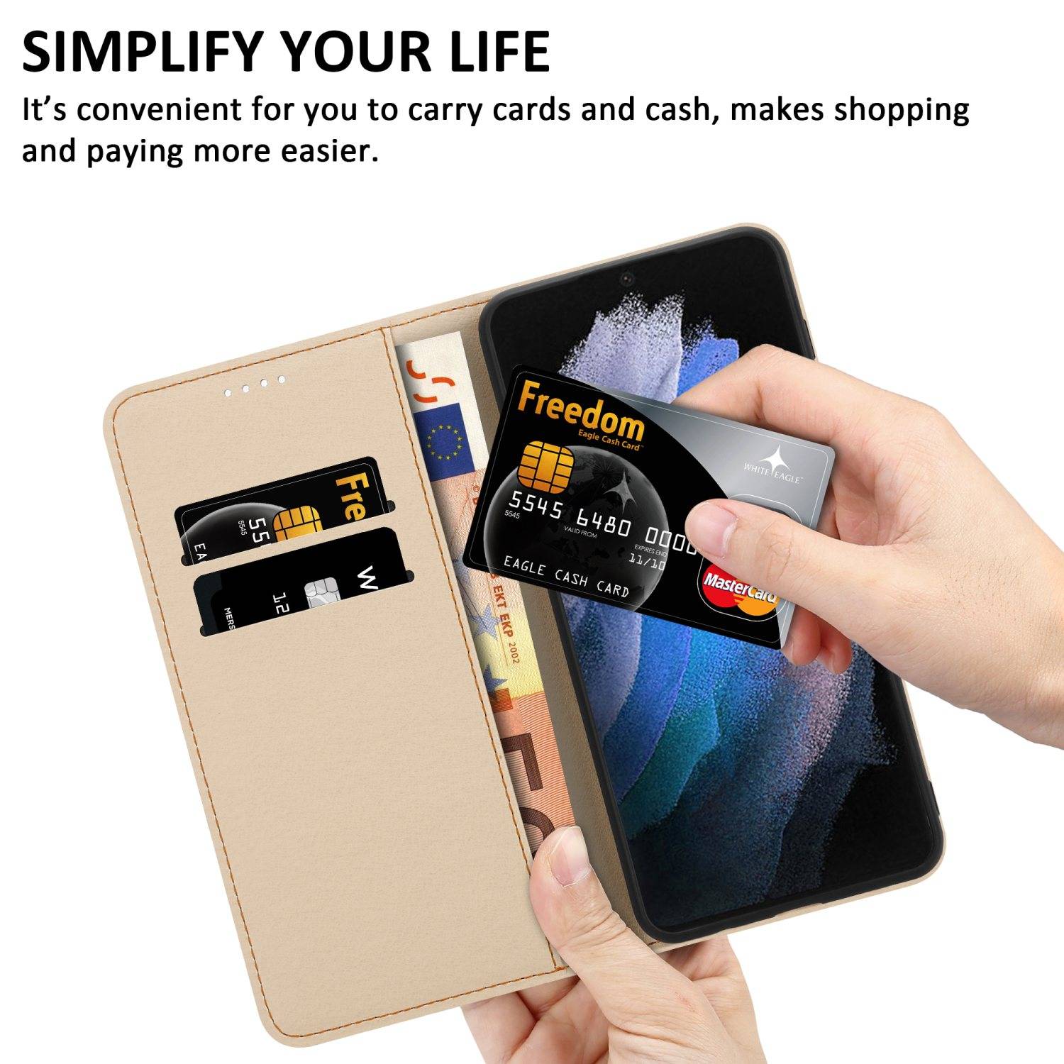 Cadorabo Schutzhülle für Samsung Galaxy S21 ULTRA Hülle Design Lila Handyhülle Schutzhülle Etui Magnetisch Case Cover