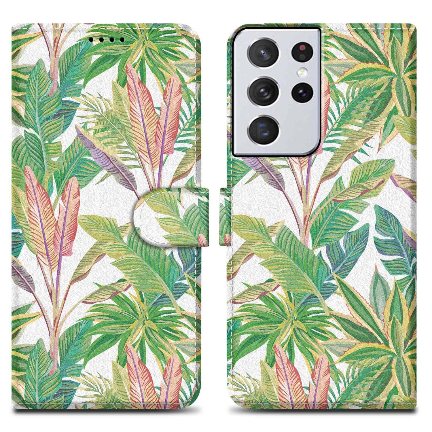 Cadorabo Schutzhülle für Samsung Galaxy S21 ULTRA Hülle Design Grüner Regenwald No.8 Handyhülle Schutzhülle Etui
