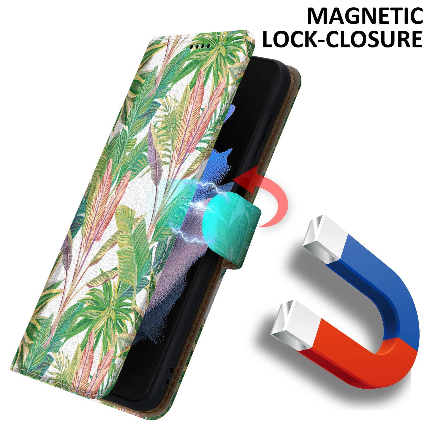 Cadorabo Schutzhülle für Samsung Galaxy S21 ULTRA Hülle Design Grüner Regenwald No.8 Handyhülle Schutzhülle Etui