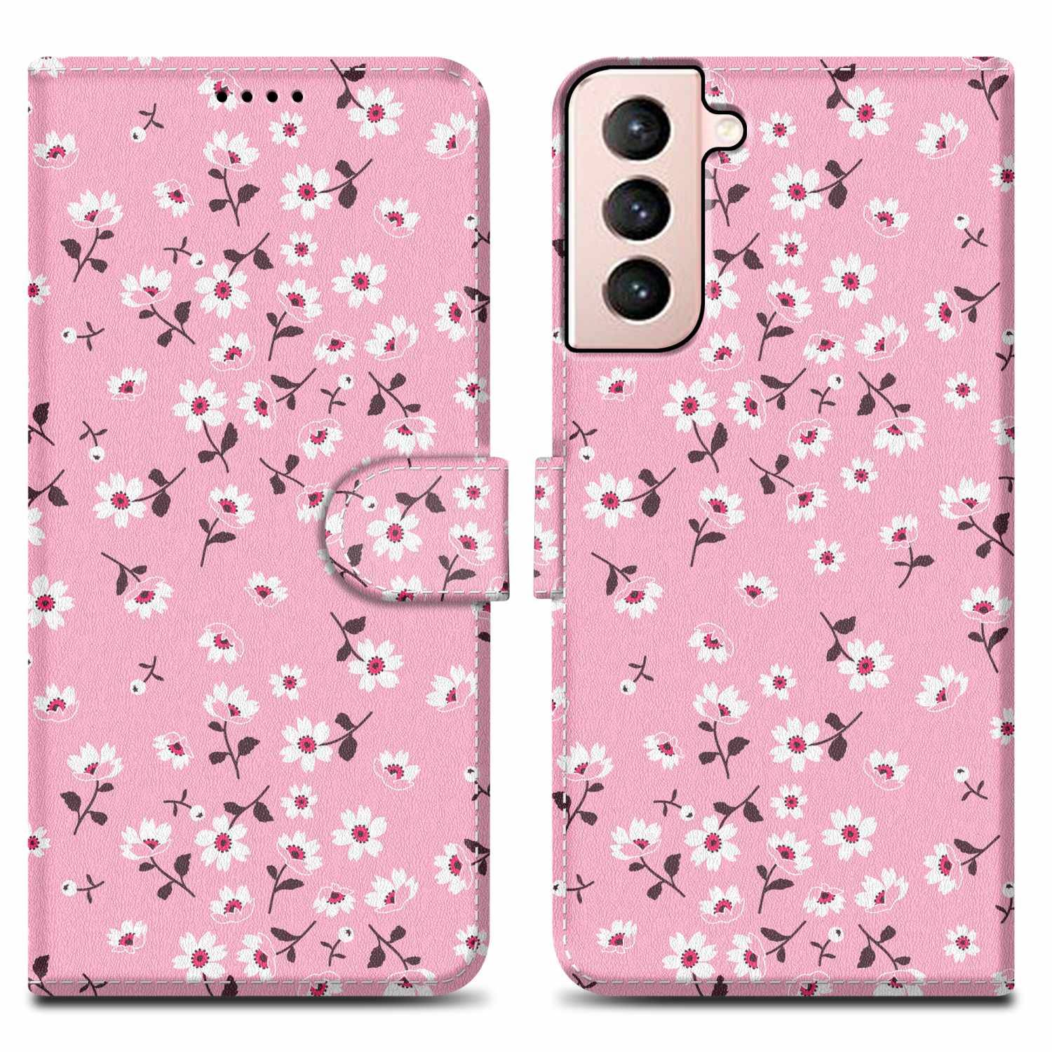 Cadorabo Schutzhülle für Samsung Galaxy S22 Hülle Design Rosa Handyhülle Schutzhülle Etui Magnetisch Case Cover