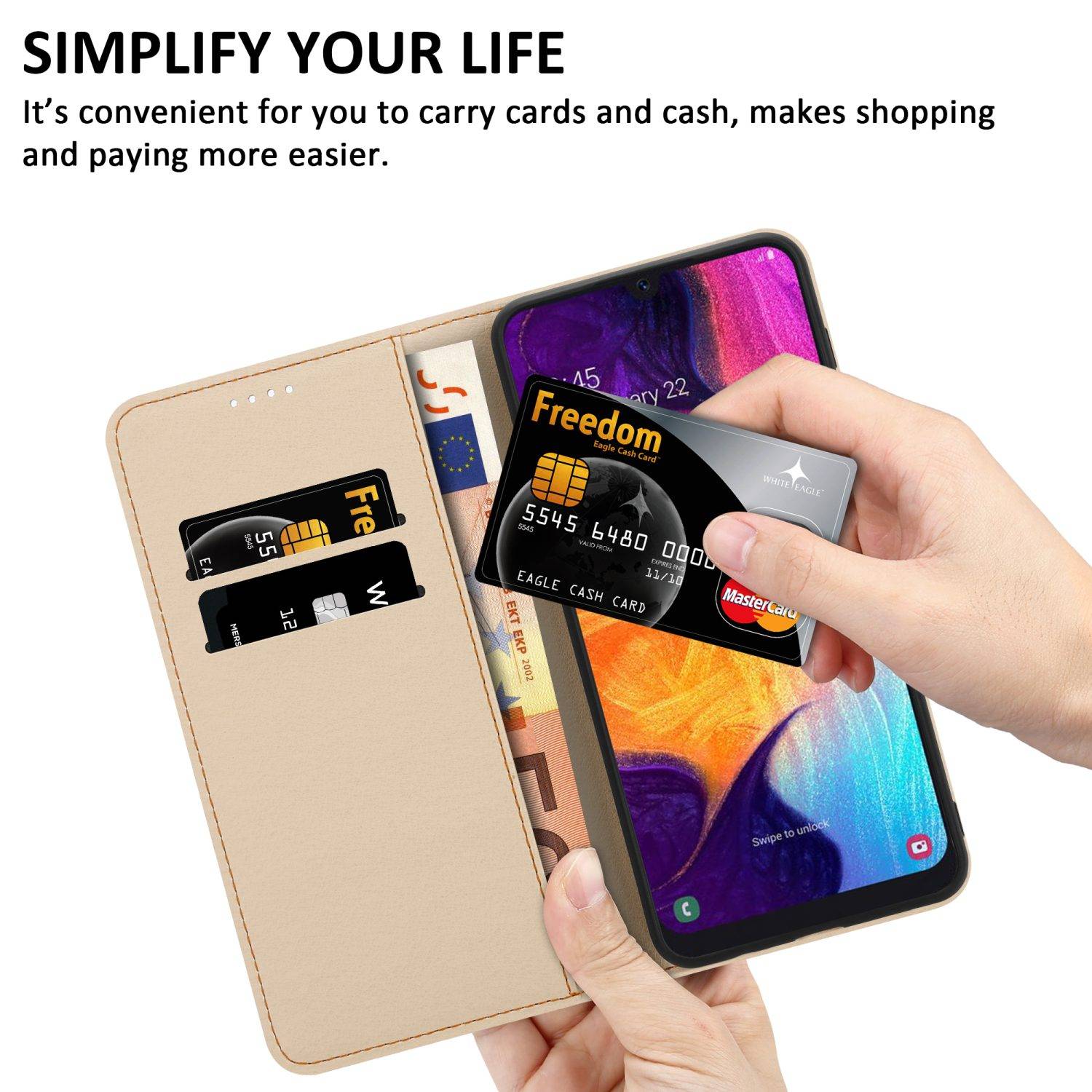Cadorabo Schutzhülle für Samsung Galaxy A50 4G / A50s / A30s Hülle Design Lila Handyhülle Schutzhülle Etui Magnetisch