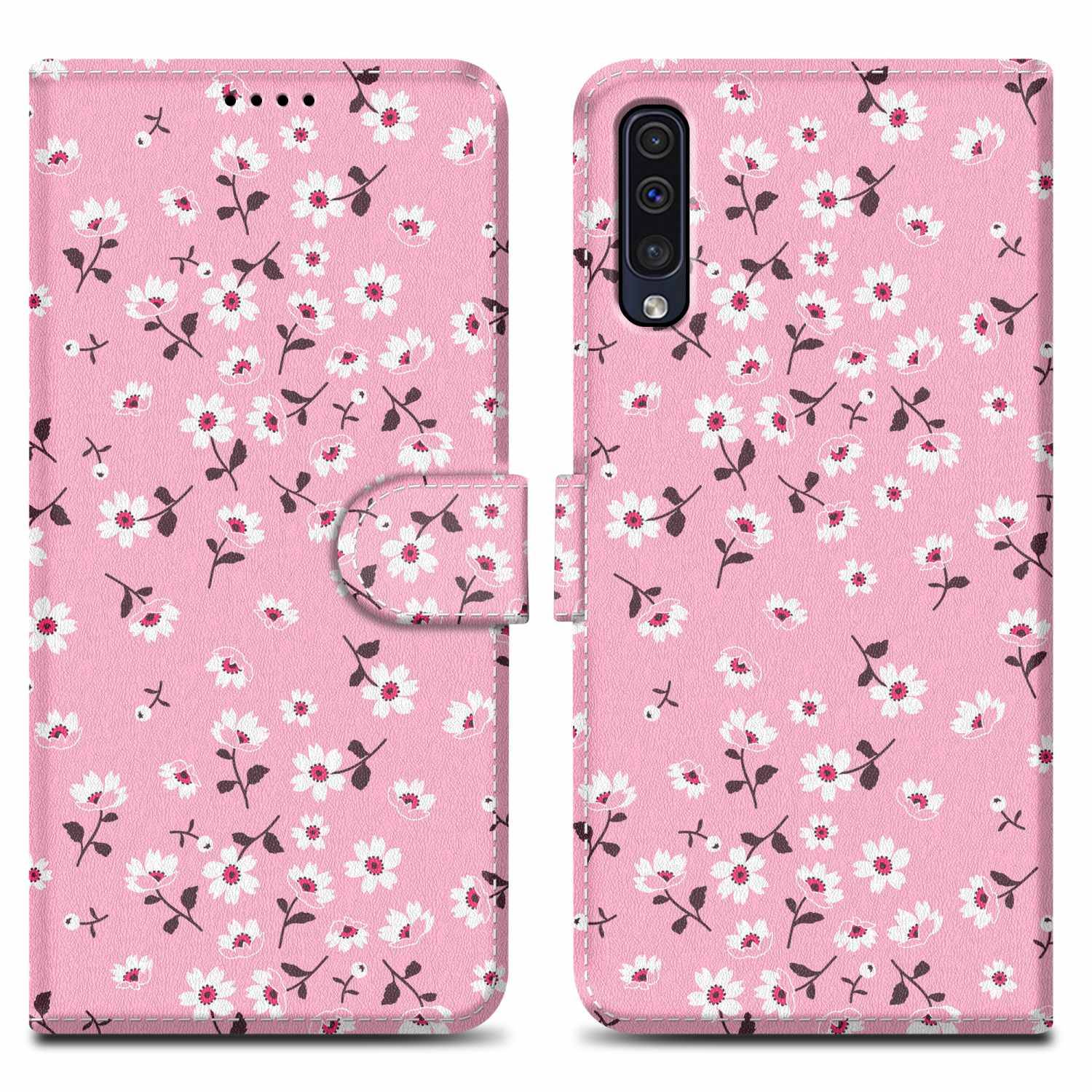 Cadorabo Schutzhülle für Samsung Galaxy A50 4G / A50s / A30s Hülle Design Rosa Handyhülle Schutzhülle Etui Magnetisch