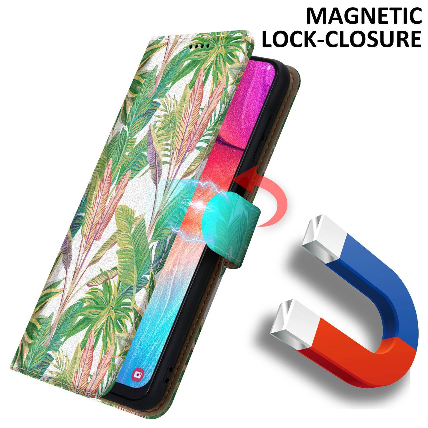 Cadorabo Schutzhülle für Samsung Galaxy A50 4G / A50s / A30s Hülle Design Grüner Regenwald No.8 Handyhülle Schutzhülle