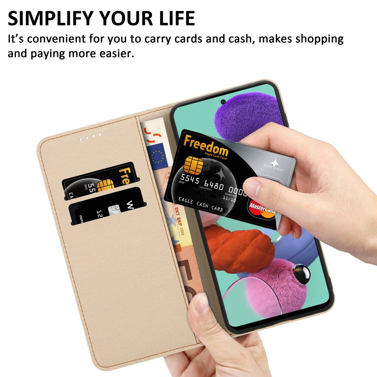 Cadorabo Schutzhülle für Samsung Galaxy A51 4G / M40s Hülle Design Rosa Handyhülle Schutzhülle Etui Magnetisch Case