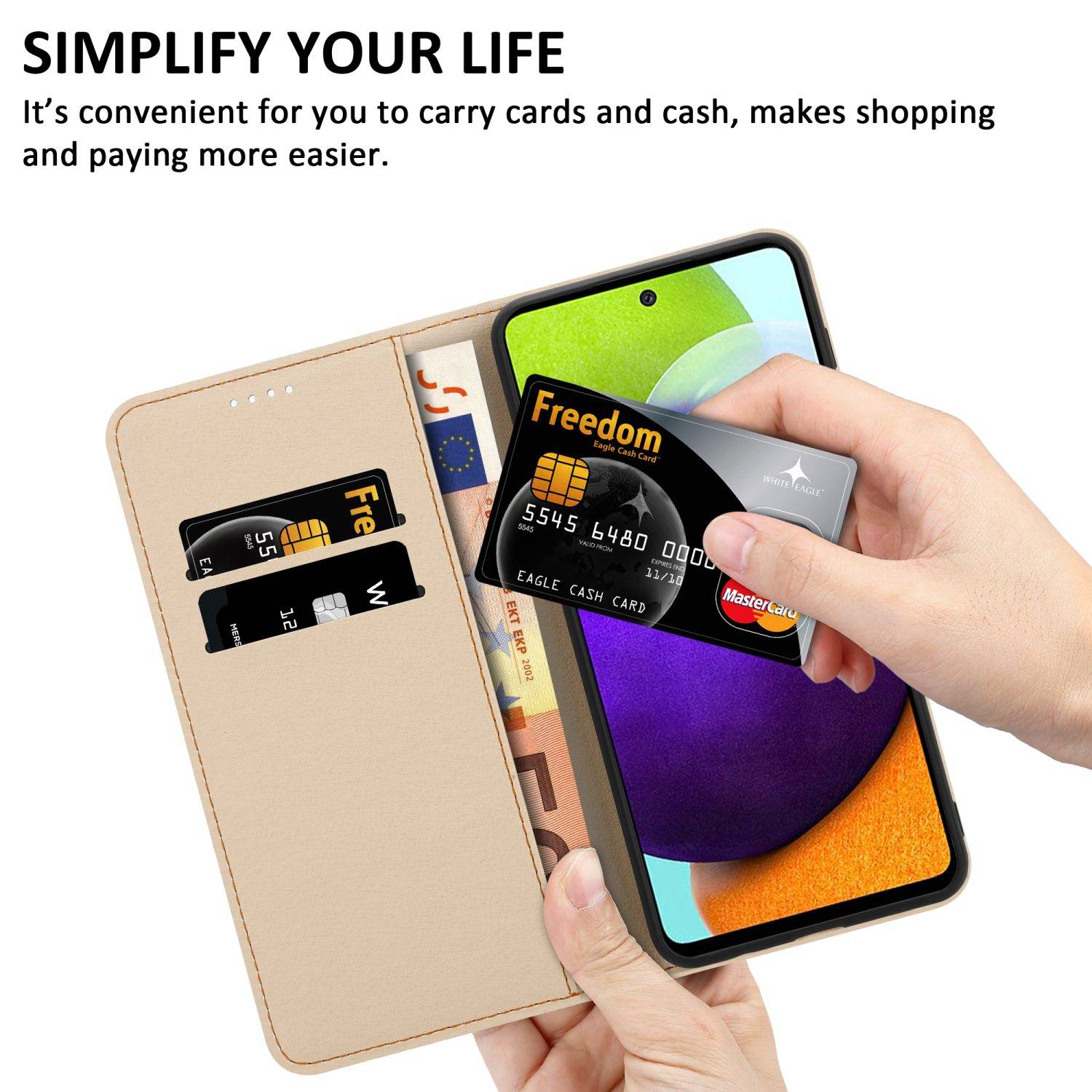 Cadorabo Schutzhülle für Samsung Galaxy A52 (4G / 5G) / A52s Hülle Design Lila Handyhülle Schutzhülle Etui Magnetisch