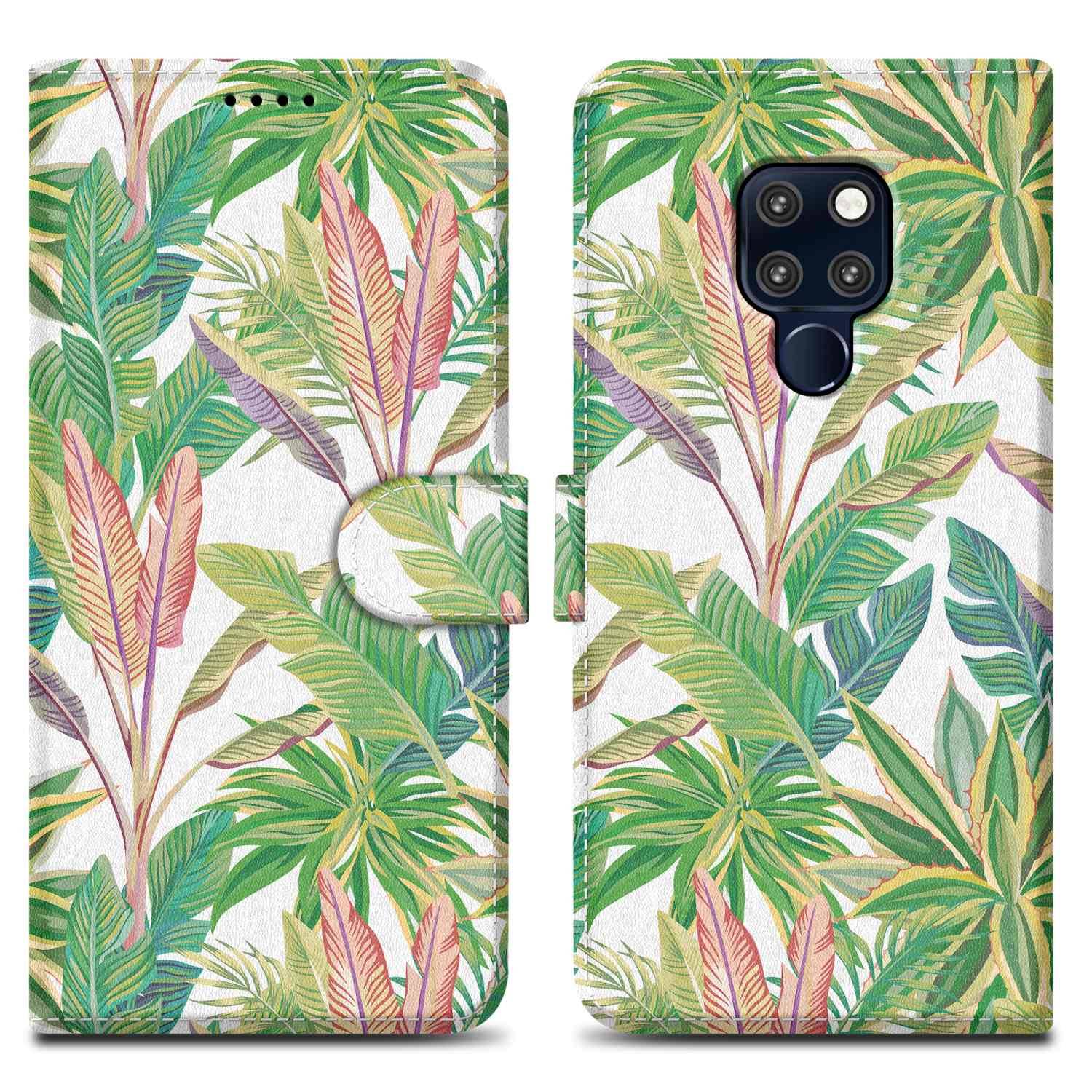 Cadorabo Schutzhülle für Huawei MATE 20 Hülle Design Grüner Regenwald No.8 Handyhülle Schutzhülle Etui Magnetisch Case