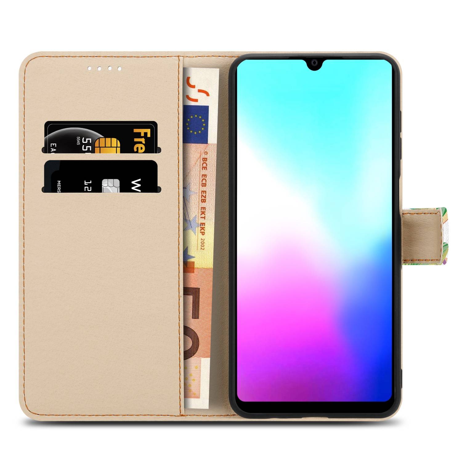 Cadorabo Schutzhülle für Huawei MATE 20 Hülle Design Grüner Regenwald No.8 Handyhülle Schutzhülle Etui Magnetisch Case