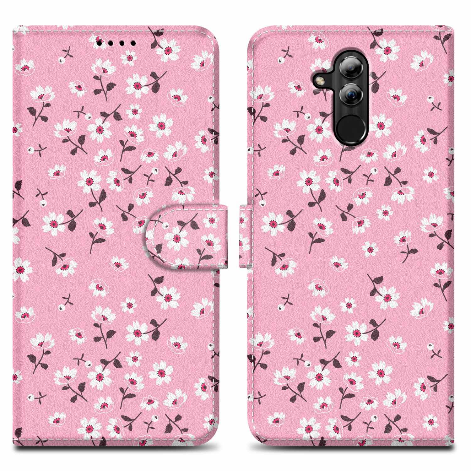 Cadorabo Schutzhülle für Huawei MATE 20 LITE Hülle Design Rosa Handyhülle Schutzhülle Etui Magnetisch Case Cover
