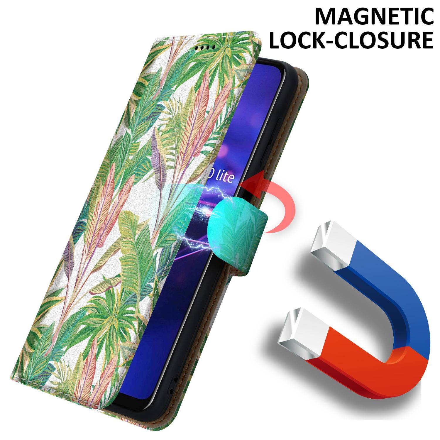 Cadorabo Schutzhülle für Huawei MATE 20 LITE Hülle Design Grüner Regenwald No.8 Handyhülle Schutzhülle Etui Magnetisch