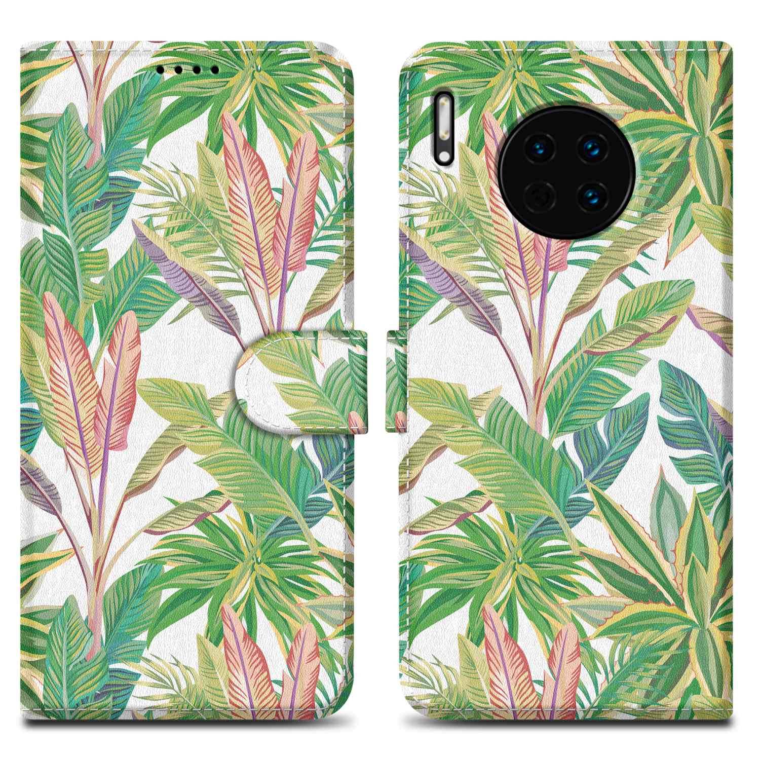 Cadorabo Schutzhülle für Huawei MATE 30 Hülle Design Grüner Regenwald No.8 Handyhülle Schutzhülle Etui Magnetisch Case