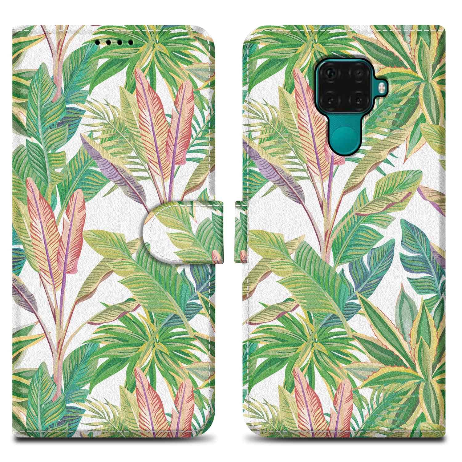 Cadorabo Schutzhülle für Huawei MATE 30 LITE Hülle Design Grüner Regenwald No.8 Handyhülle Schutzhülle Etui Magnetisch