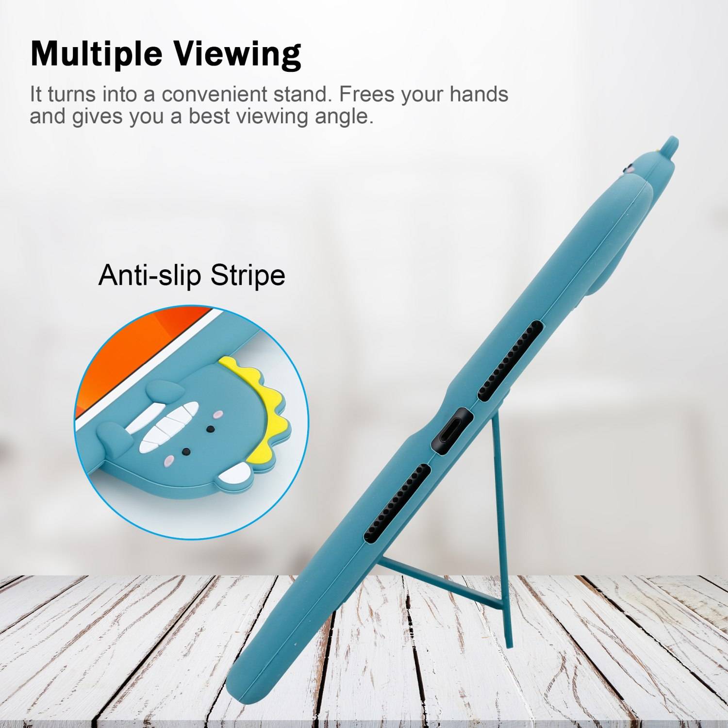 Cadorabo Hülle für Apple iPad MINI 5 (7.9 Zoll) Tablet Hülle Design Blau Schutzhülle für Kinder TPU Etui Standfunktion