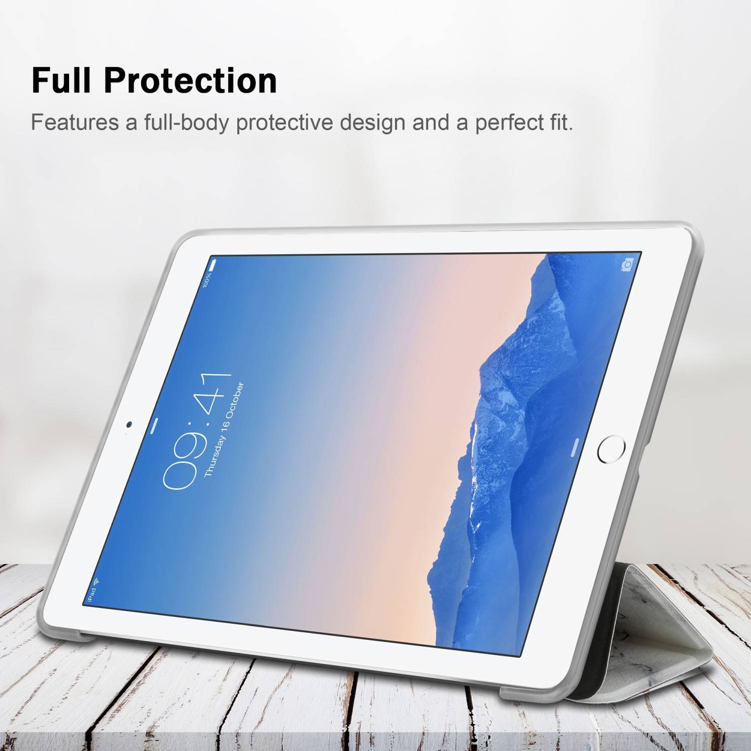 Cadorabo Hülle für Apple iPad 2 / 3 / 4 Handyhülle Design Weiß Schutzhülle Tablet Hülle Etui TPU Tasche Standfunktion