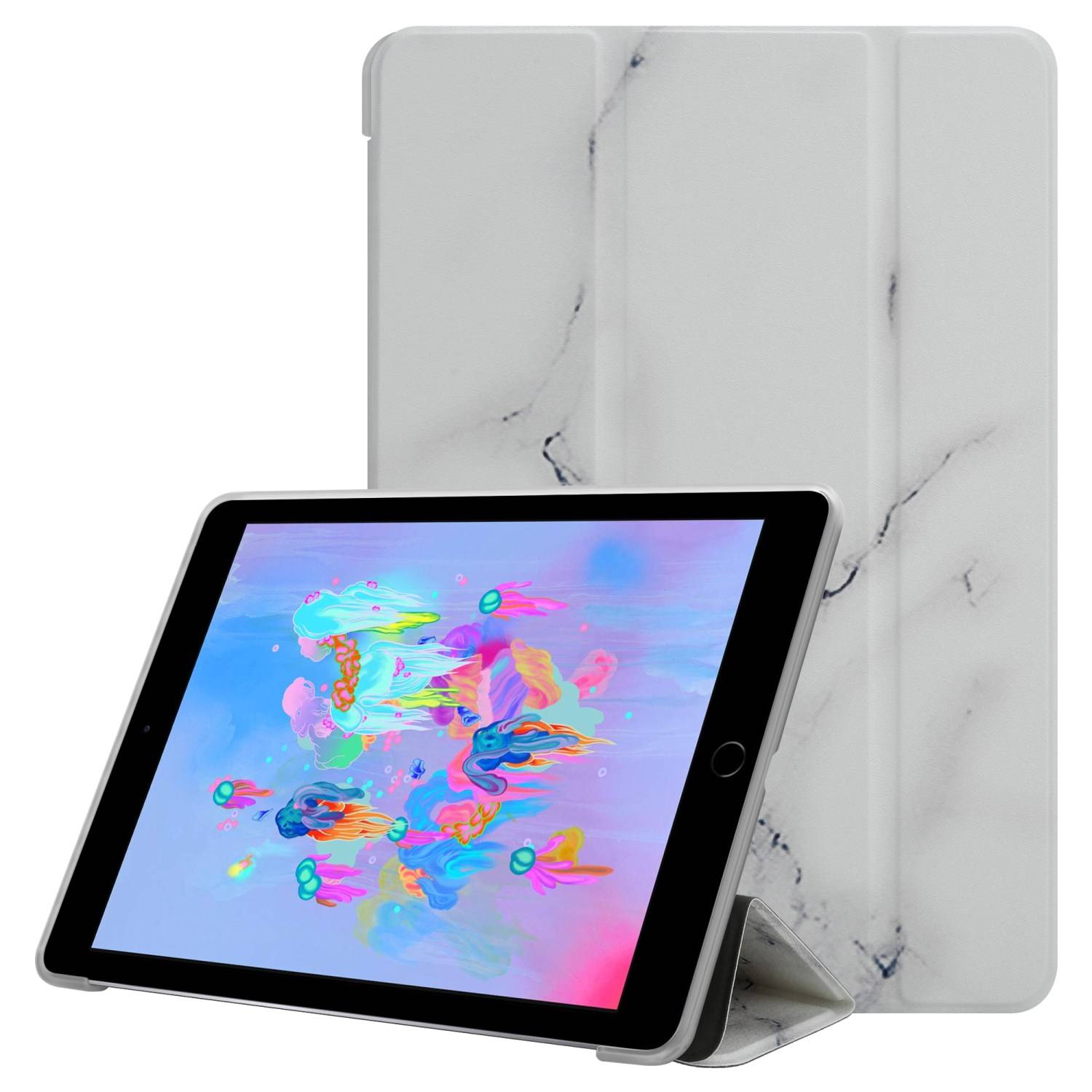 Cadorabo Hülle für Apple iPad AIR 2 2014 / AIR 2013 / PRO (9.7 Zoll) Handyhülle Design Weiß Schutzhülle Tablet Hülle