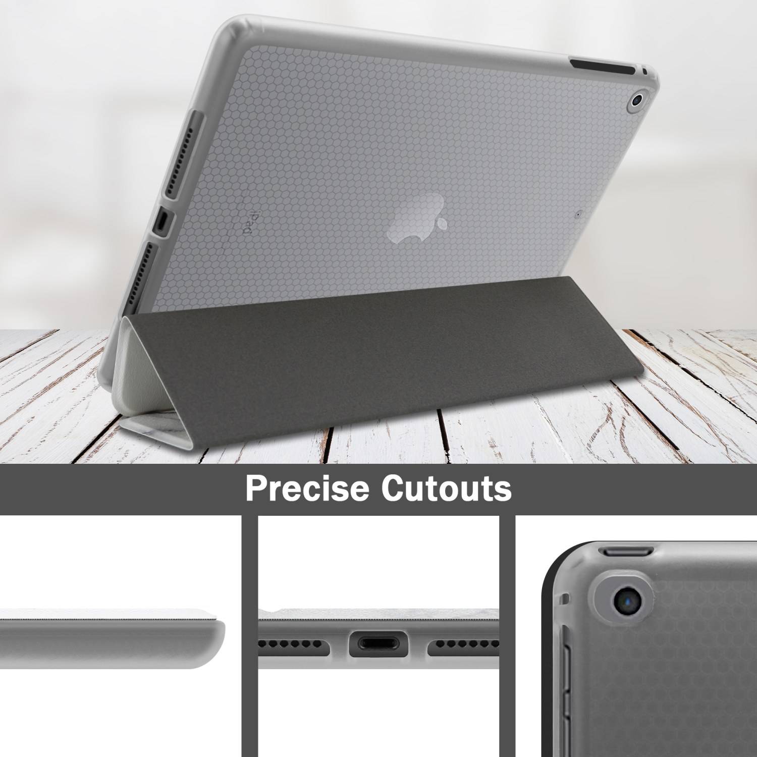 Cadorabo Hülle für Apple iPad AIR 2 2014 / AIR 2013 / PRO (9.7 Zoll) Handyhülle Design Weiß Schutzhülle Tablet Hülle
