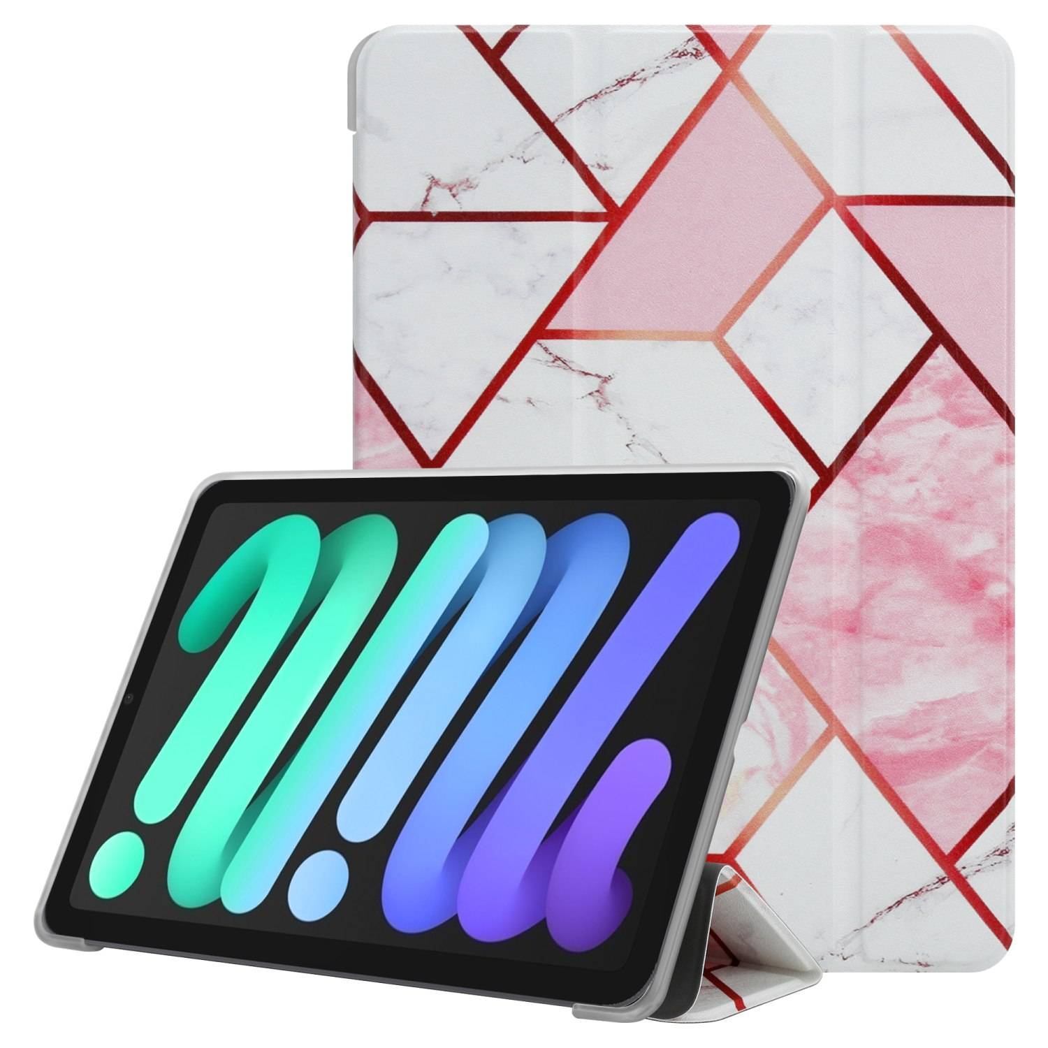 Cadorabo Hülle für Apple iPad MINI 6 (8.3 Zoll) Handyhülle Design Weiß Schutzhülle Tablet Hülle Etui TPU Tasche