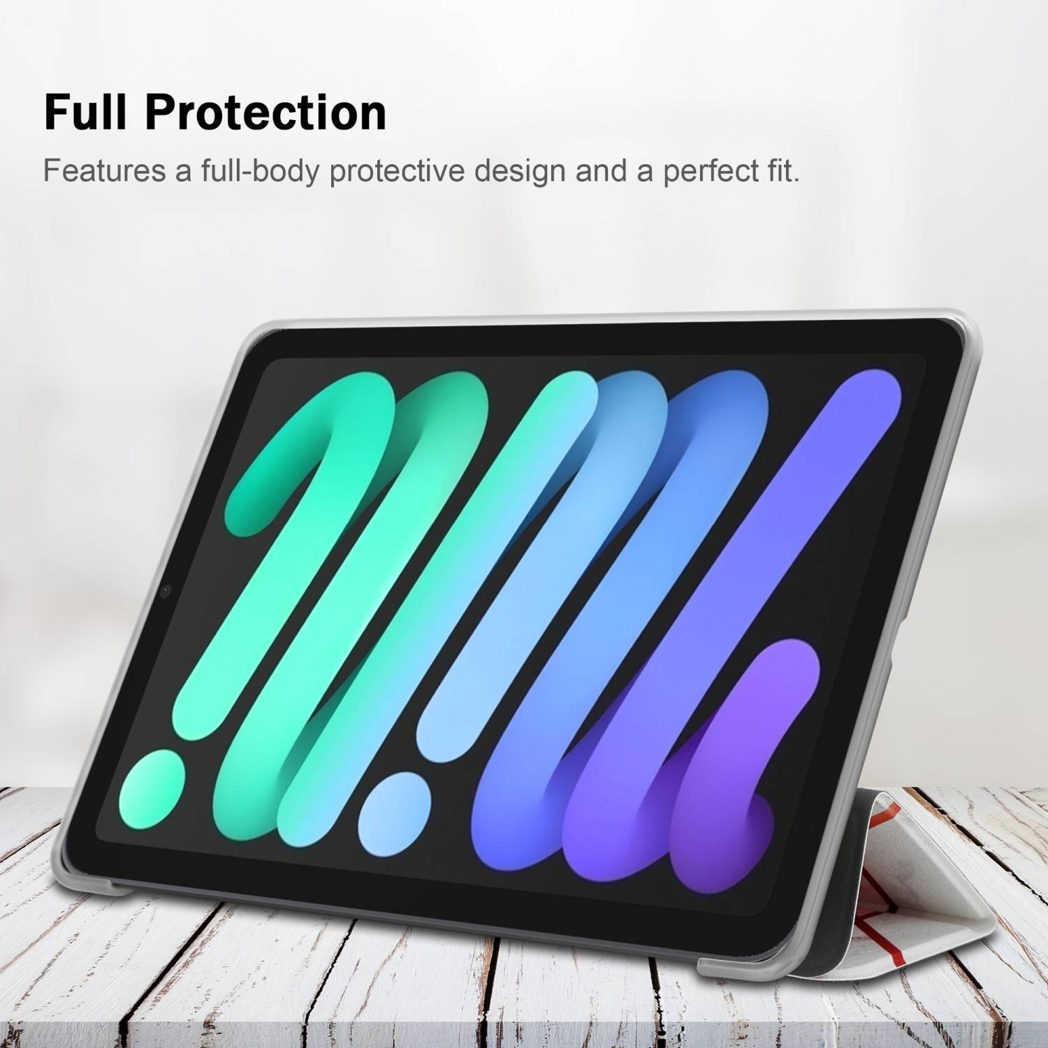 Cadorabo Hülle für Apple iPad MINI 6 (8.3 Zoll) Handyhülle Design Weiß Schutzhülle Tablet Hülle Etui TPU Tasche