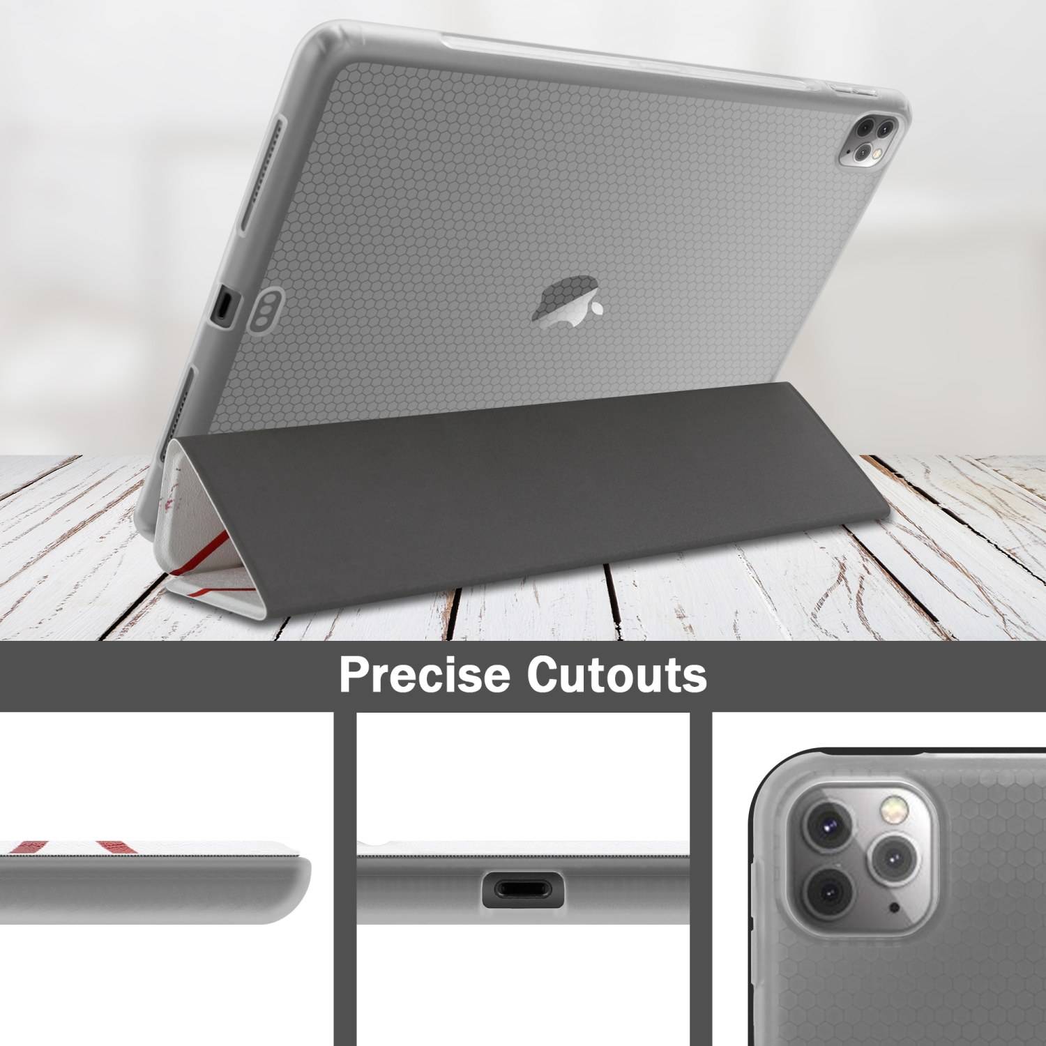 Cadorabo Hülle für Apple iPad PRO 11 2020 / 2021 (11 Zoll) Handyhülle Design Weiß Schutzhülle Tablet Hülle Etui TPU