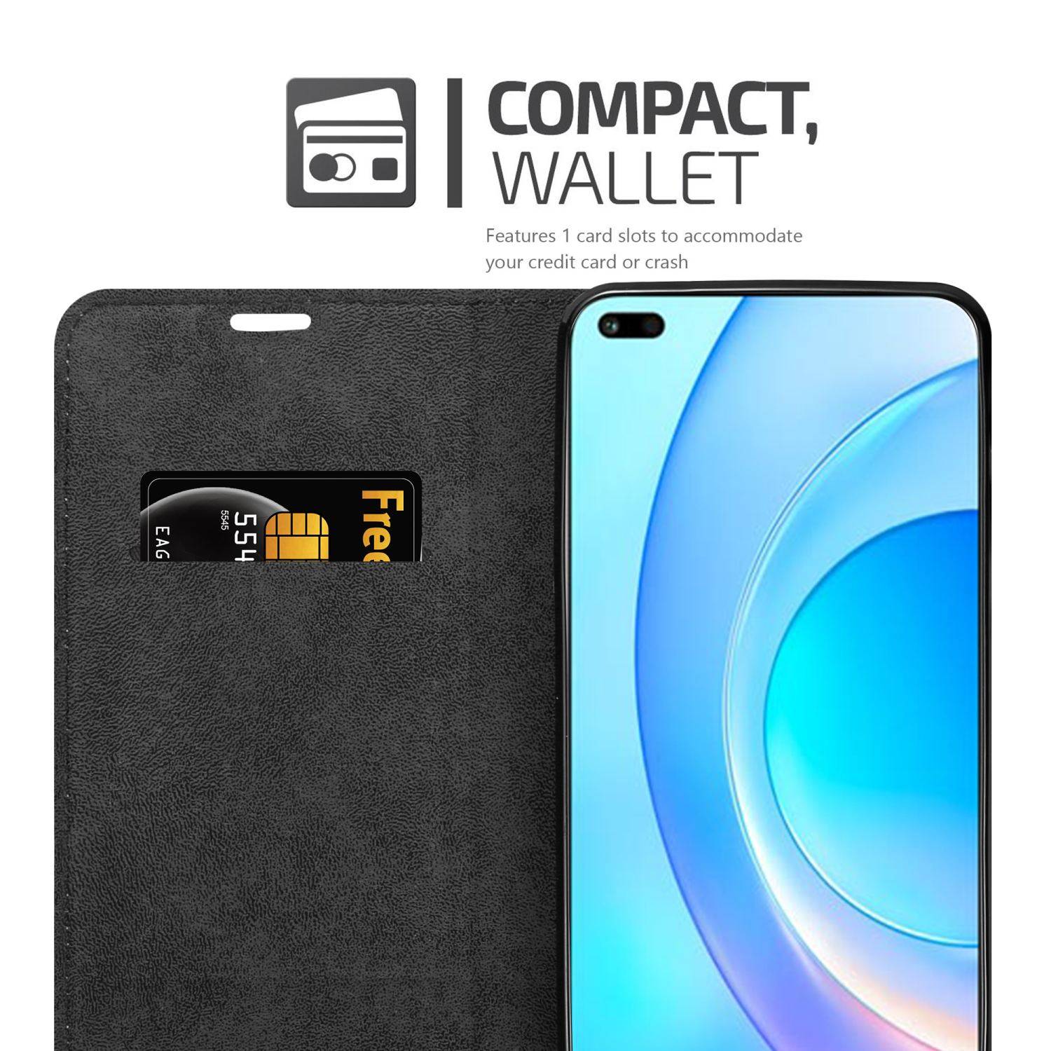Cadorabo Hülle für Honor 50 LITE Schutz Hülle in Braun Handyhülle Etui Case Cover Magnetverschluss