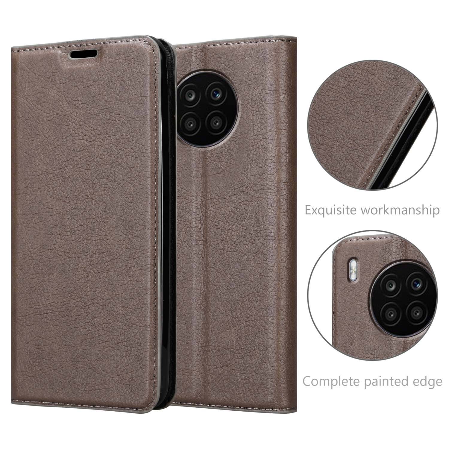 Cadorabo Hülle für Honor 50 LITE Schutz Hülle in Braun Handyhülle Etui Case Cover Magnetverschluss