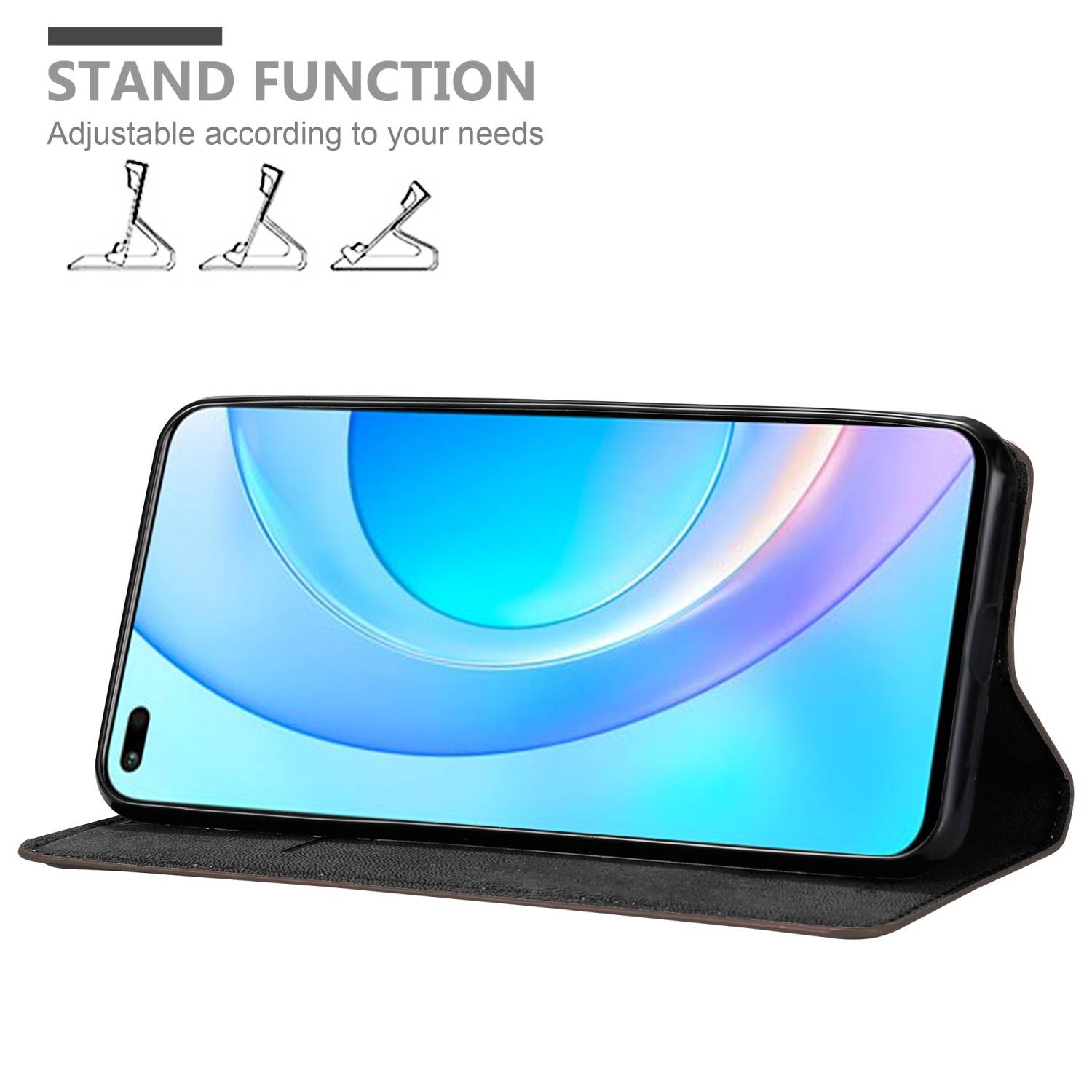 Cadorabo Hülle für Honor 50 LITE Schutz Hülle in Braun Handyhülle Etui Case Cover Magnetverschluss