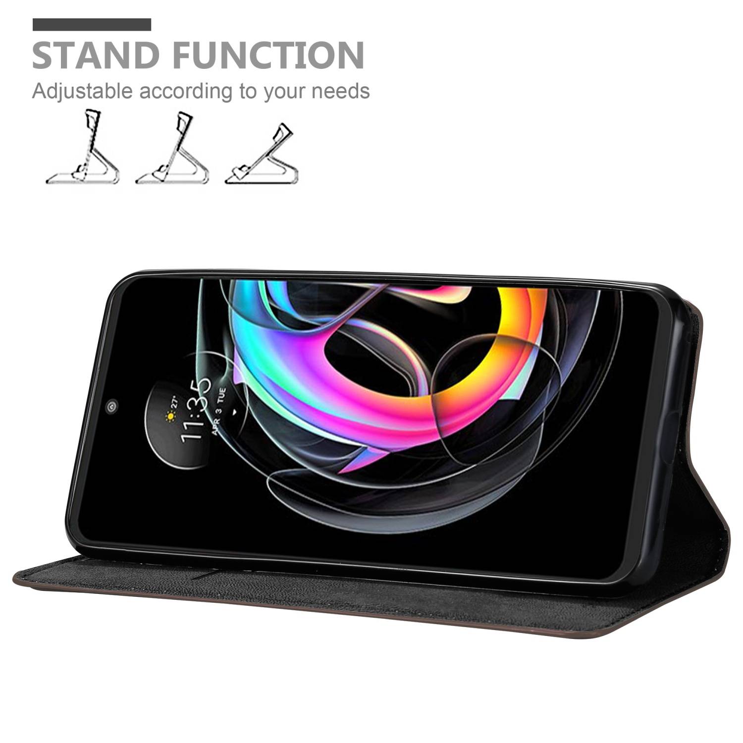 Cadorabo Hülle für Motorola EDGE 20 LITE / FUSION Schutz Hülle in Braun Handyhülle Etui Case Cover Magnetverschluss